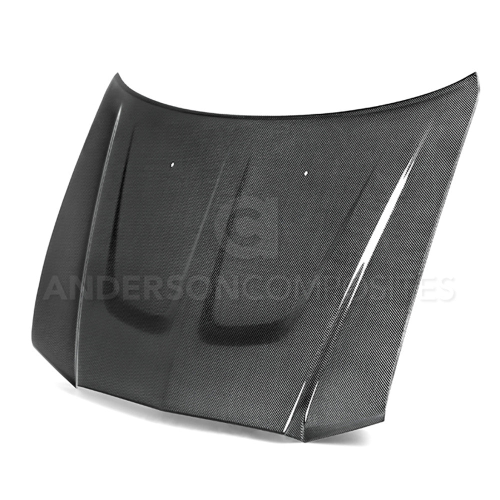 2011-2014 Dodge Charger Type TS Hood by Anderson Composites (AC HD1113DGCR4D) - Carbon Fiber Replacement Hood for Performance Upgrade - Perfect for Racing & Car Shows