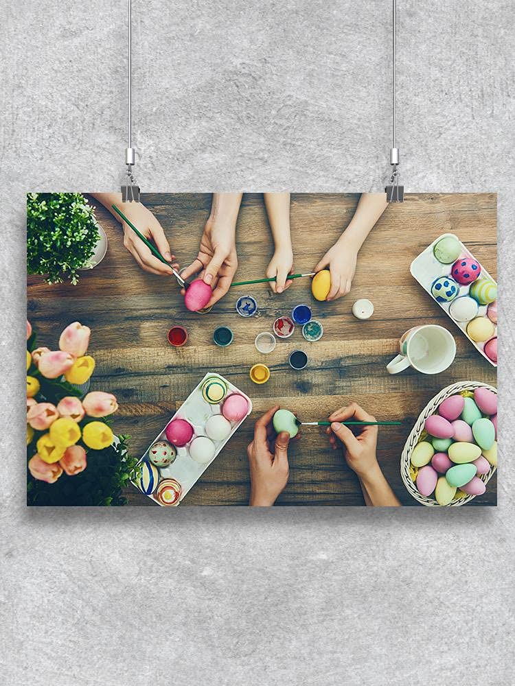 Easter Egg Painting Kit for Families - DIY Easter Egg Decorating Poster Set for Kids & Adults - Perfect for Easter Crafts, Holiday Activities & Family Bonding