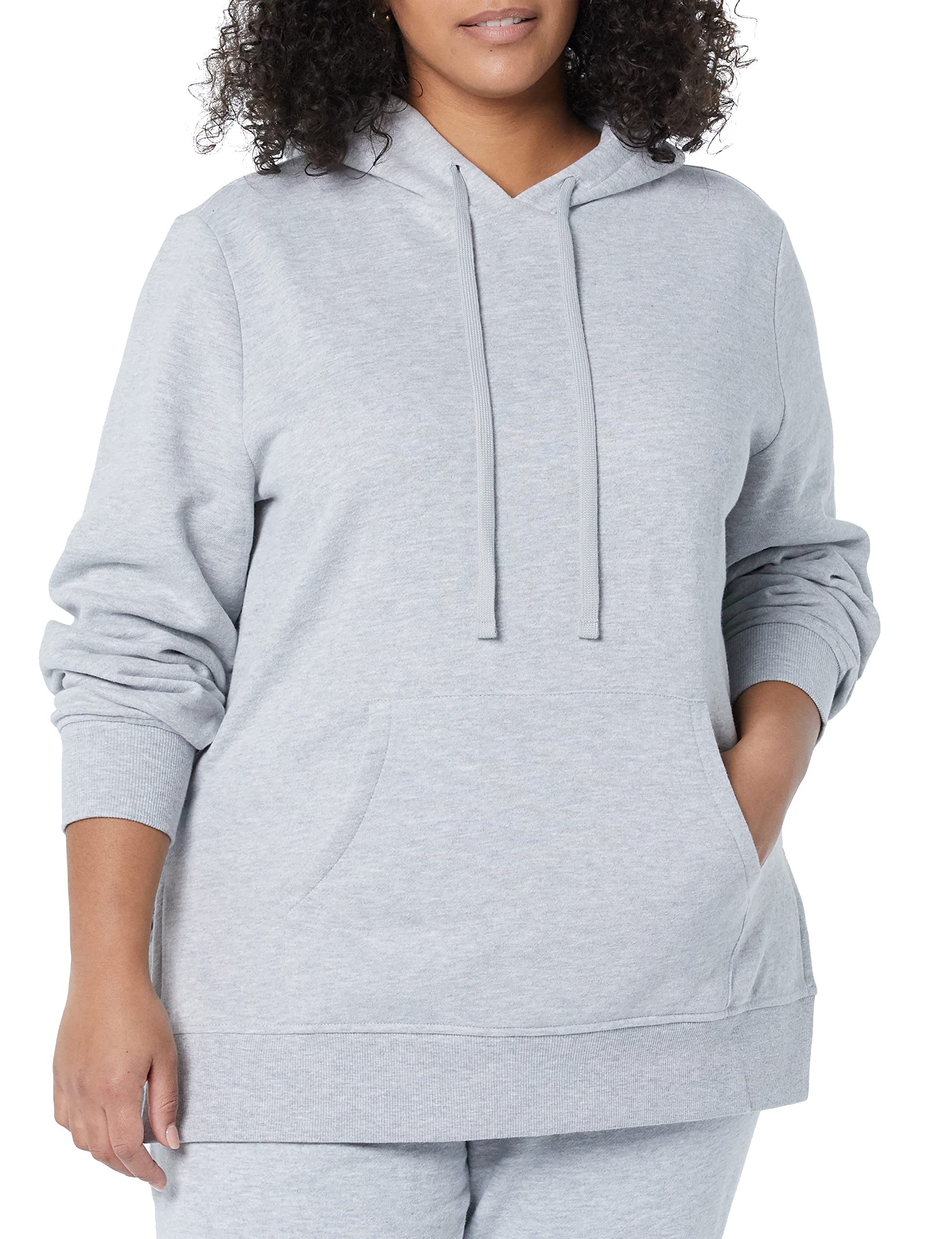 Amazon Essentials Women's Fleece Hooded Tunic Sweatshirt - Soft Warm Pullover for Casual Wear, Lounge & Outdoor Activities