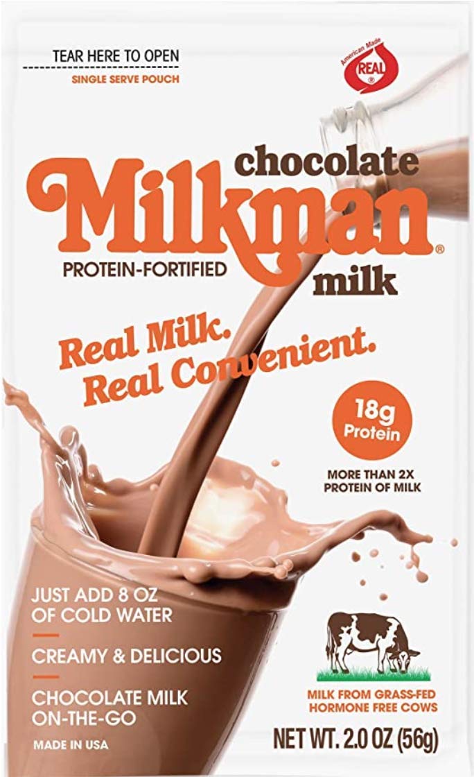 High Protein Chocolate Milk Powder - Milkman Instant Dry Chocolate Milk with 18g Protein (100 Single-Serve Packets) | Post-Workout Recovery, Breakfast Boost & Healthy Snack