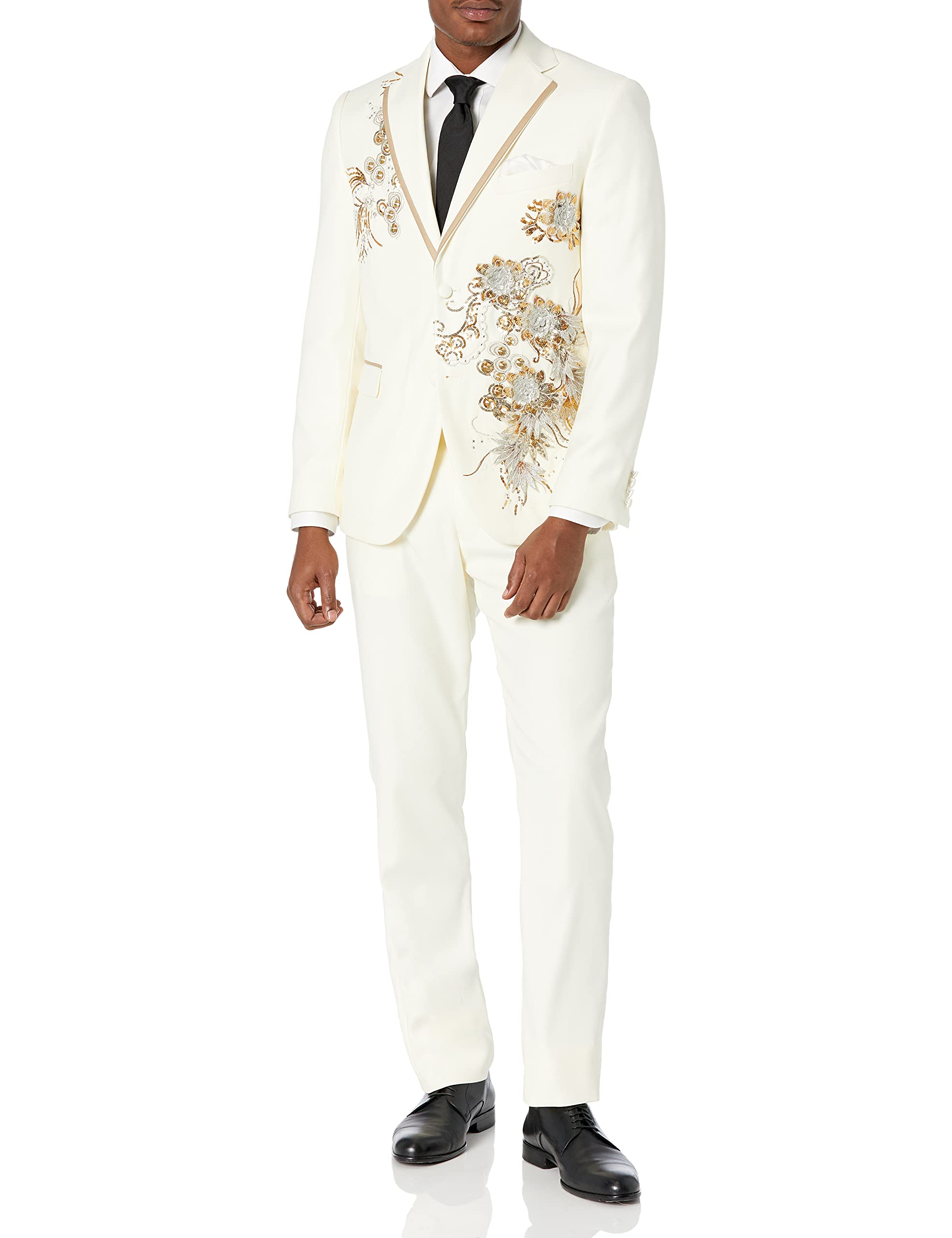 Blu Martini 2-Piece Applique Men's Suit - Premium Formal Attire for Weddings, Business Meetings & Special Occasions