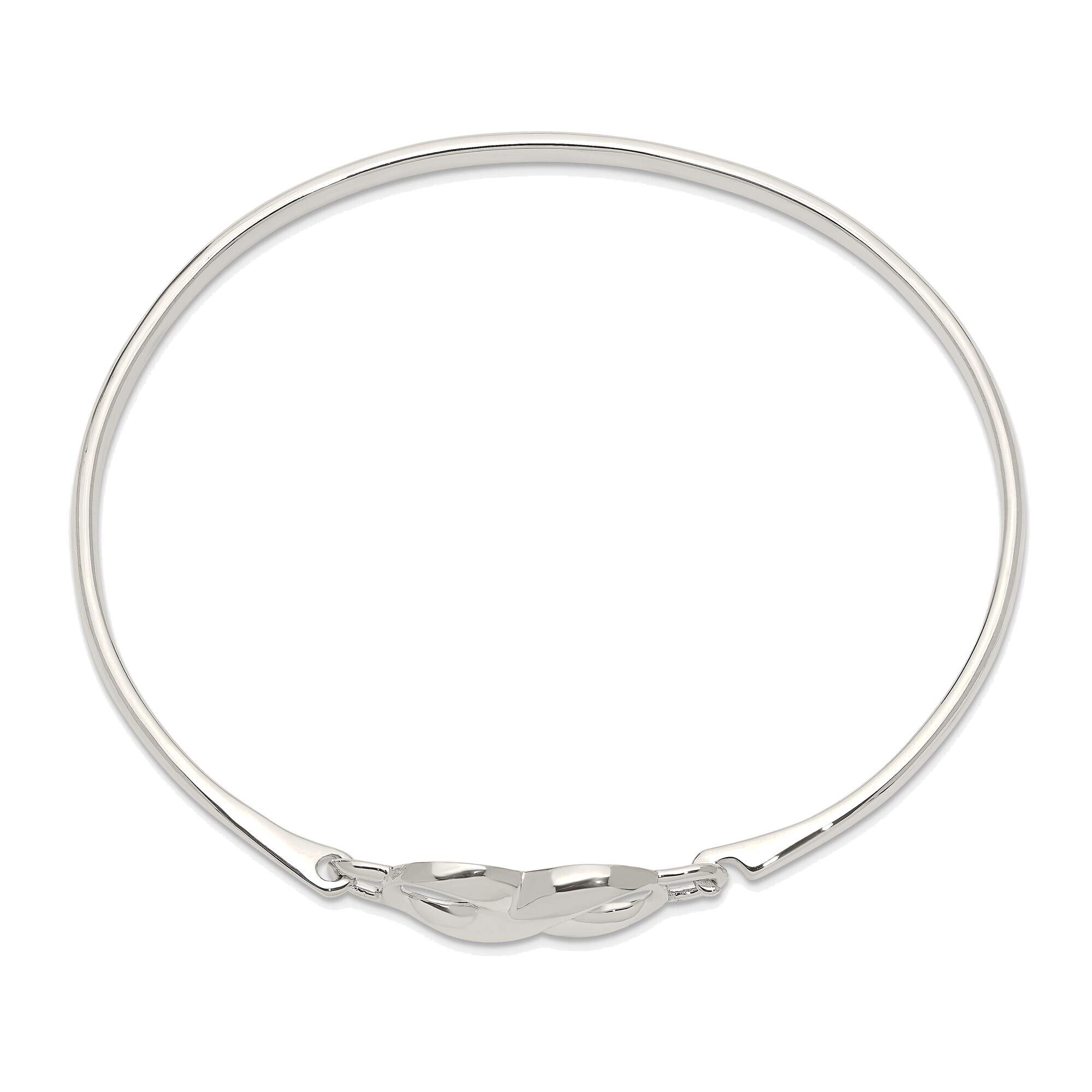 Bonyak Sterling Silver Infinity Bangle Bracelet for Women - Elegant & Durable 925 Silver Jewelry Gift for Her - Perfect for Anniversaries, Weddings & Everyday Wear