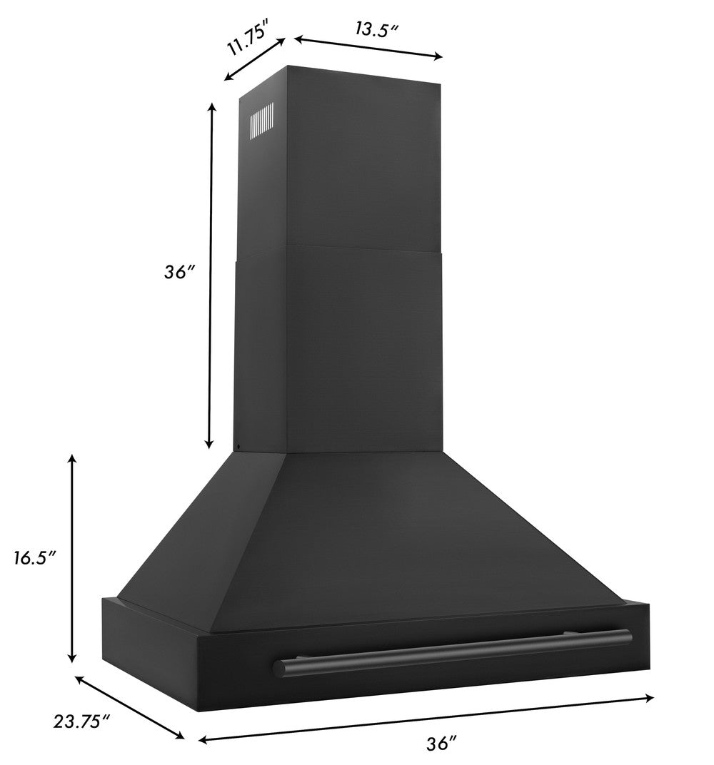 ZLINE Black Stainless Steel Range Hood - 30