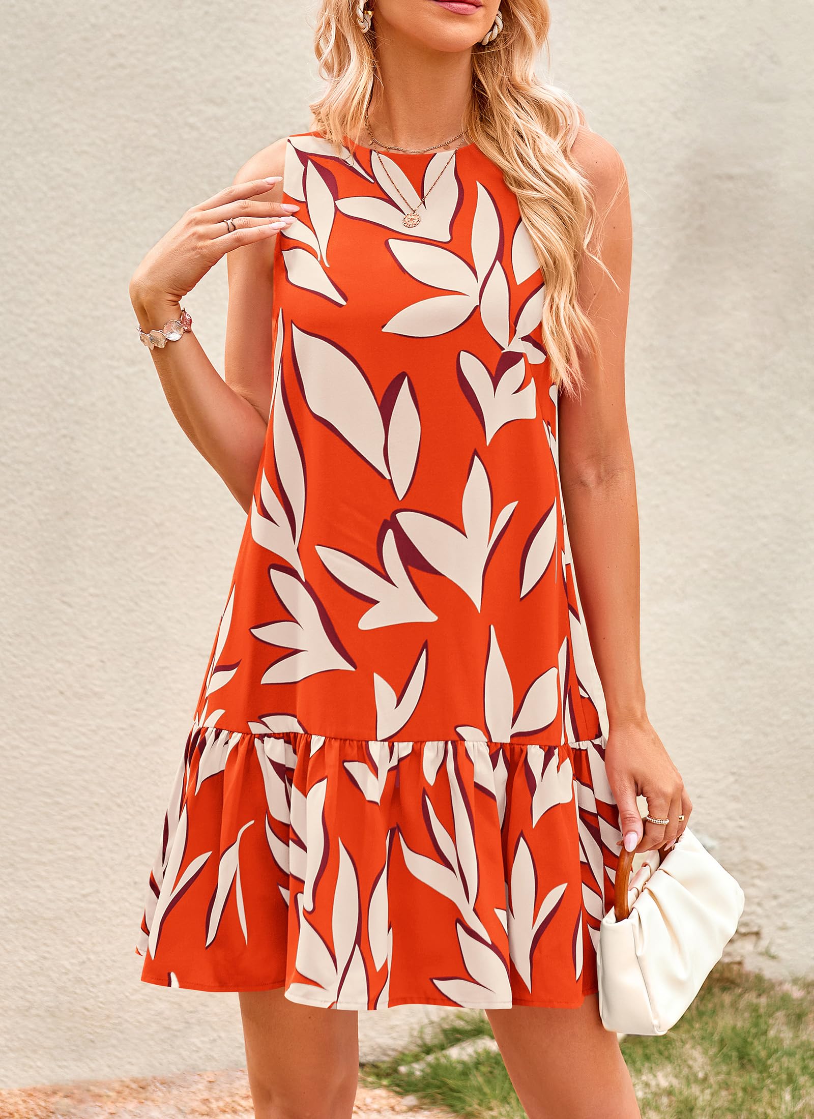 PRETTYGARDEN Women's Boho Floral Mini Dress - Sleeveless Backless Summer Sundress for Wedding Guest, Beach Vacation & Casual Outings | Perfect for Tropical Getaways, Date Nights & Pool Parties