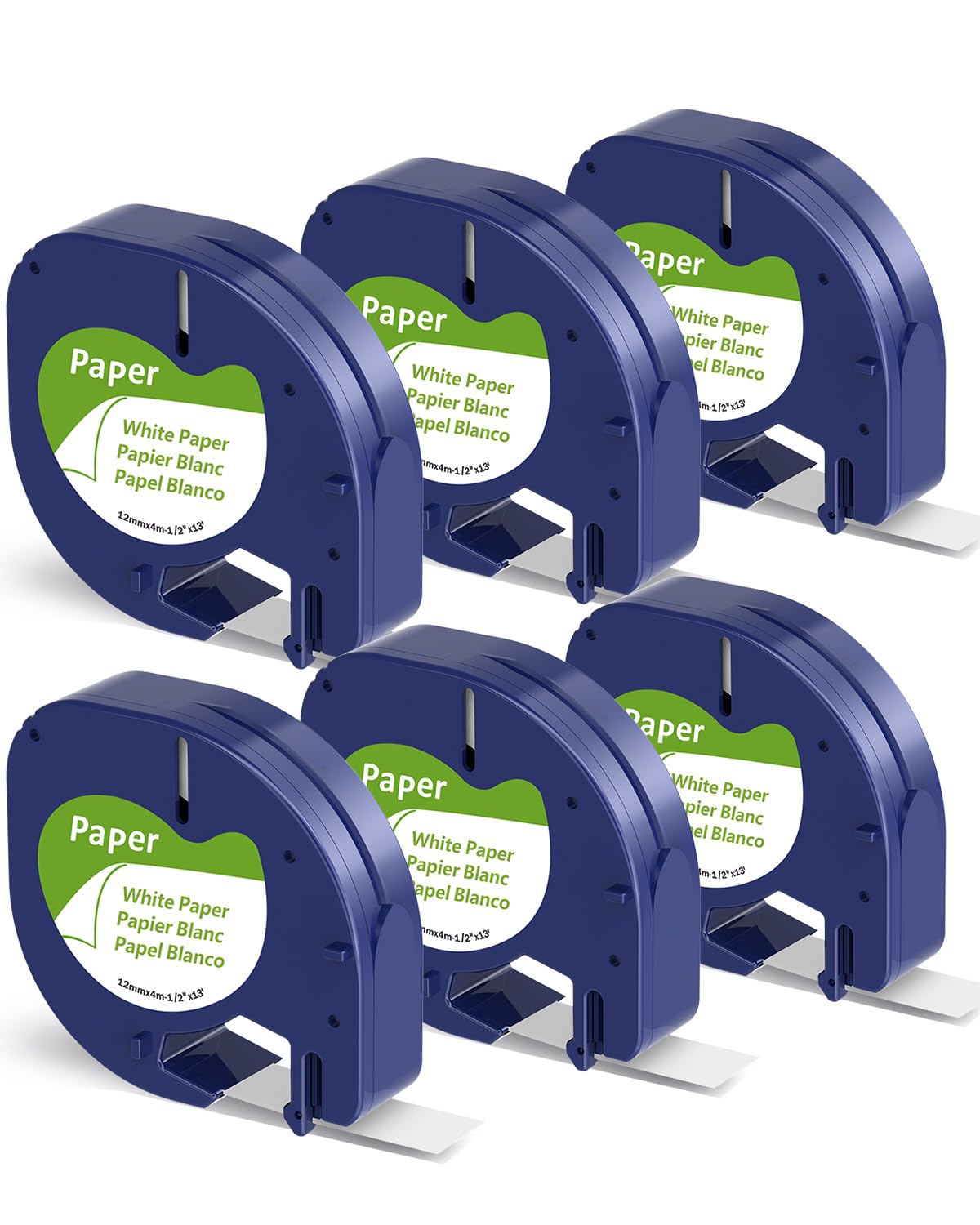 Compatible Dymo LetraTag LT-100H Plus Label Maker Refills - 12mm x 4m (1/2