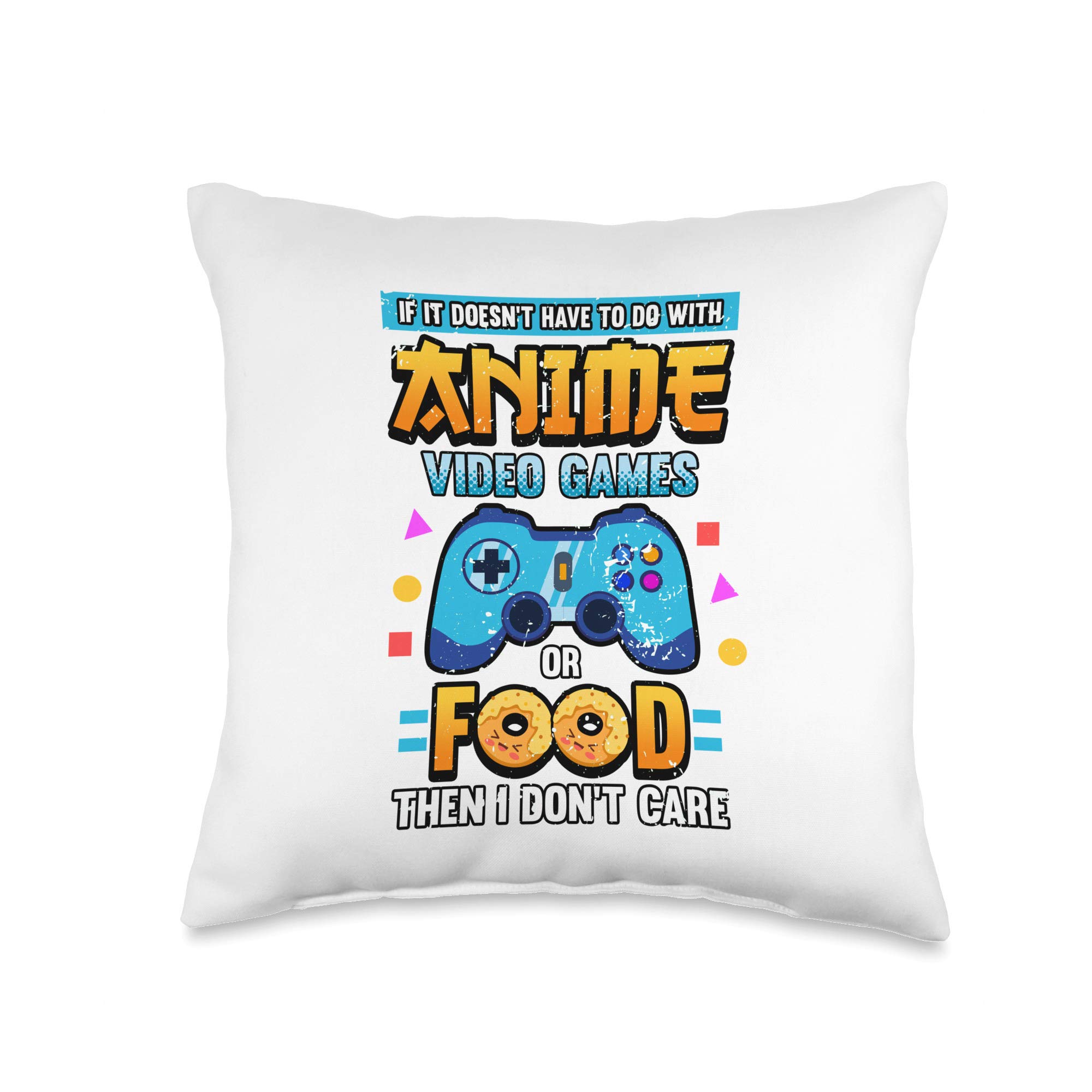 Anime Cosplay Throw Pillow 16x16 - Kawaii Otaku Merchandise, Funny Video Game & Food Inspired Design - Perfect for Gifts, Bedroom Decor, and Anime Lovers