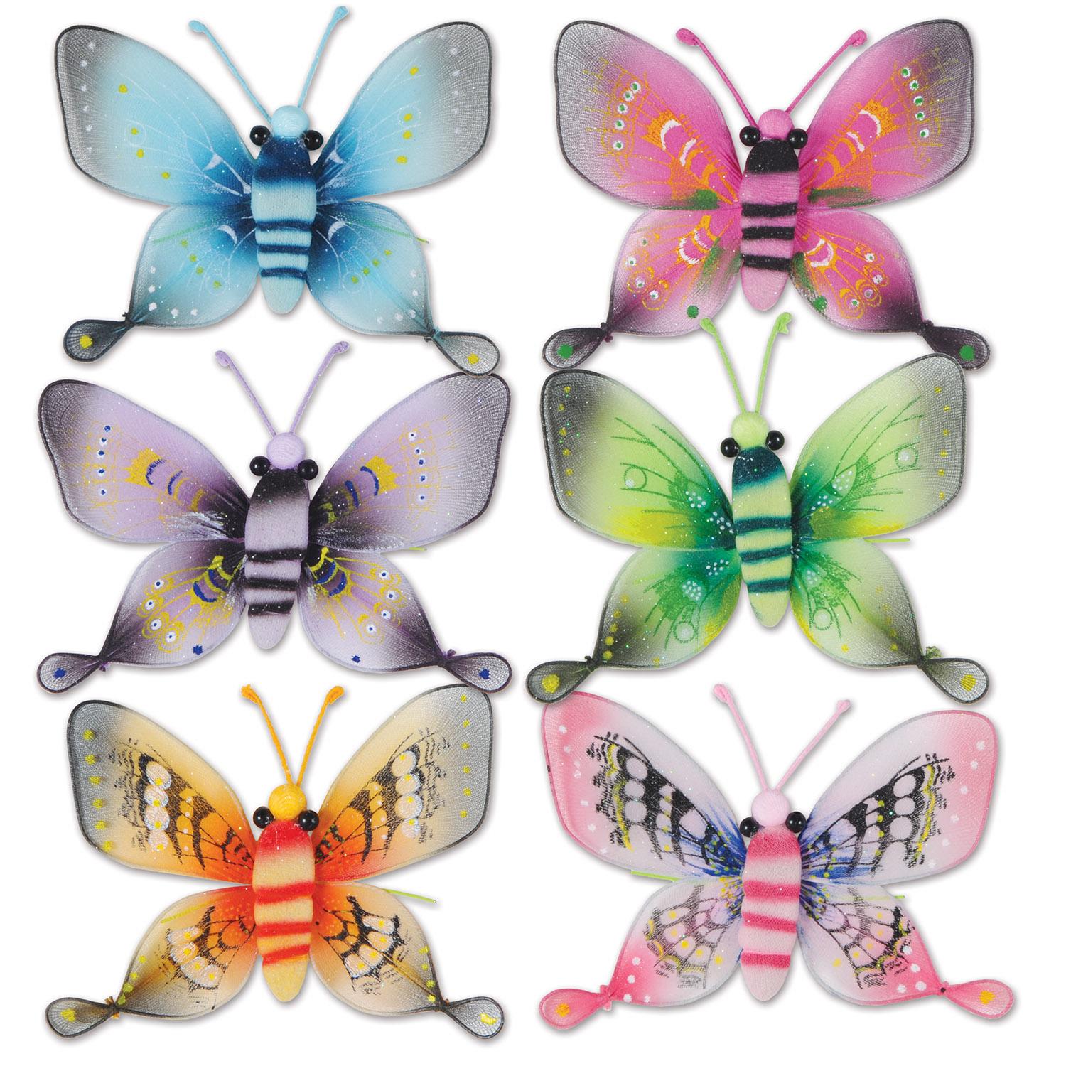 12 Pack Beistle 5 Inch Majestic Butterfly Party Decorations - Colorful Butterflies for Birthday Parties, Baby Showers & Wedding Decorations