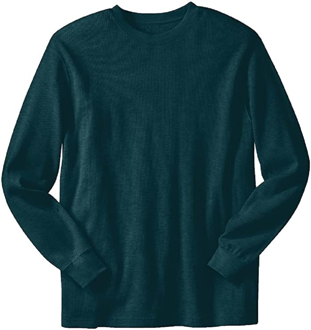 Men's Thermal Underwear Long Sleeve Waffle Crew Neck Shirt - Warm Base Layer for Winter, Hiking & Outdoor Activities
