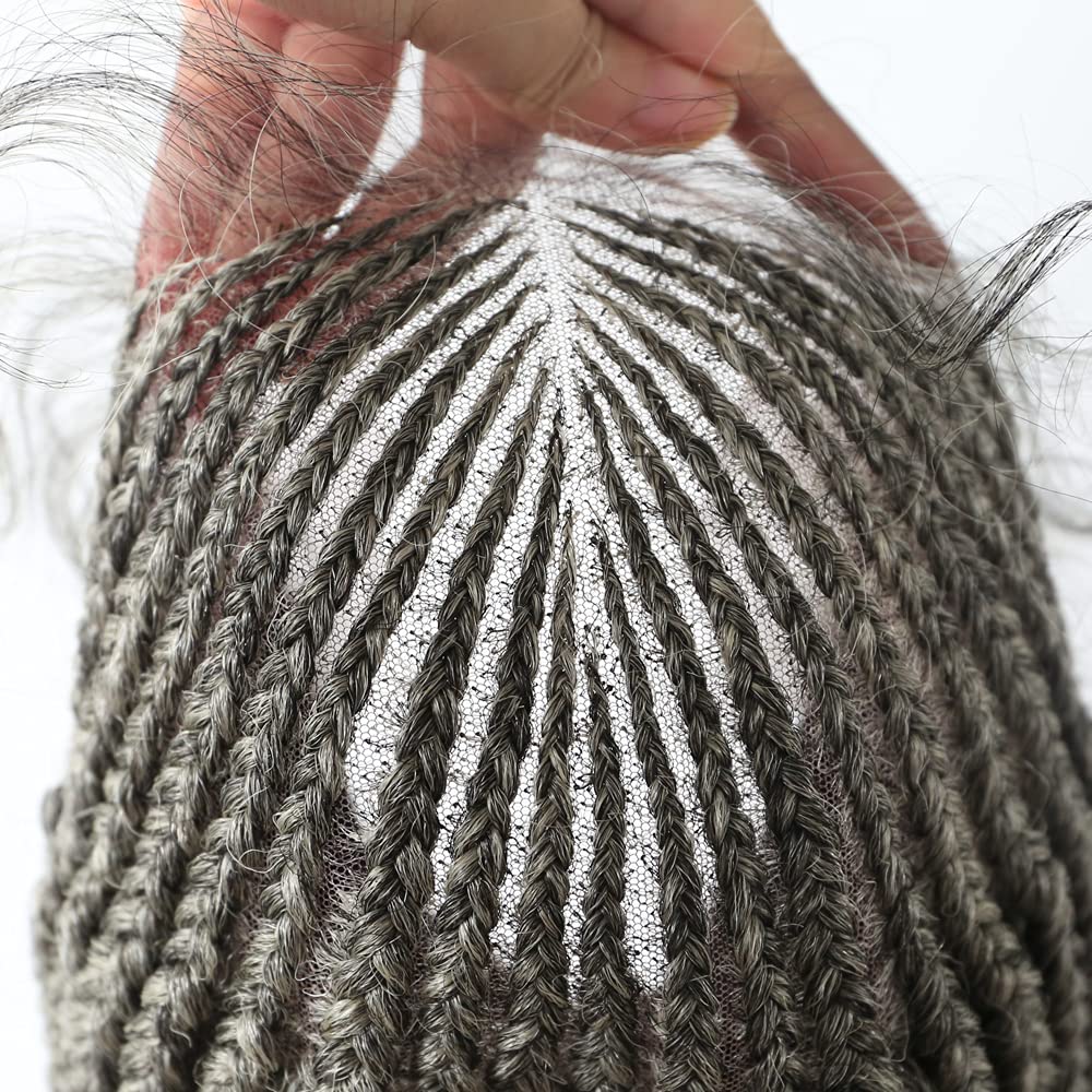 Hand Braided Wig for Black Women - Micro Twist Cornrow Long Lightweight Lace Braids Wig - Synthetic Fiber Swiss Lace Front with Baby Hair - Full Cap (#1B/613T Black Blonde Ombre) - Perfect for Daily Wear, Parties, and Special Occasions