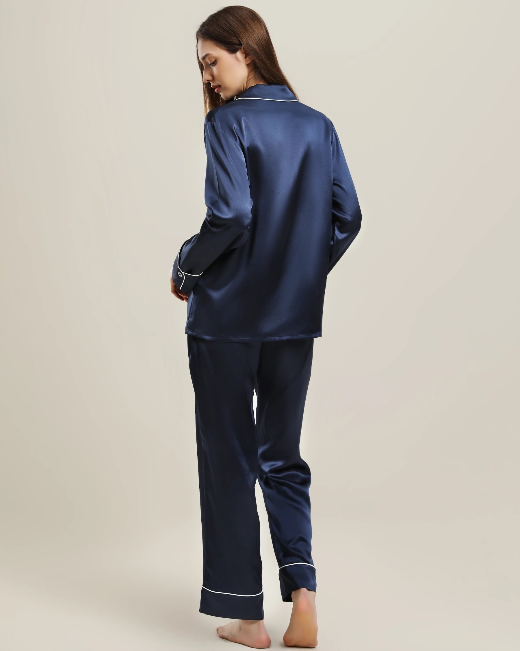 22 Momme Classic Silk Pajamas Set for Women - Luxurious 100% Mulberry Silk Sleepwear - Soft & Breathable Nightwear for Comfortable Sleep & Relaxation at Home