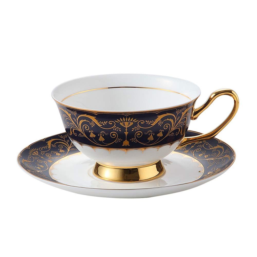 Vintage Bone China Cup & Saucer Set - 2-Piece British Royal Porcelain Tea & Coffee Cups - Elegant England Royal Tea Set for Afternoon Tea, Coffee Break, and Gift Giving