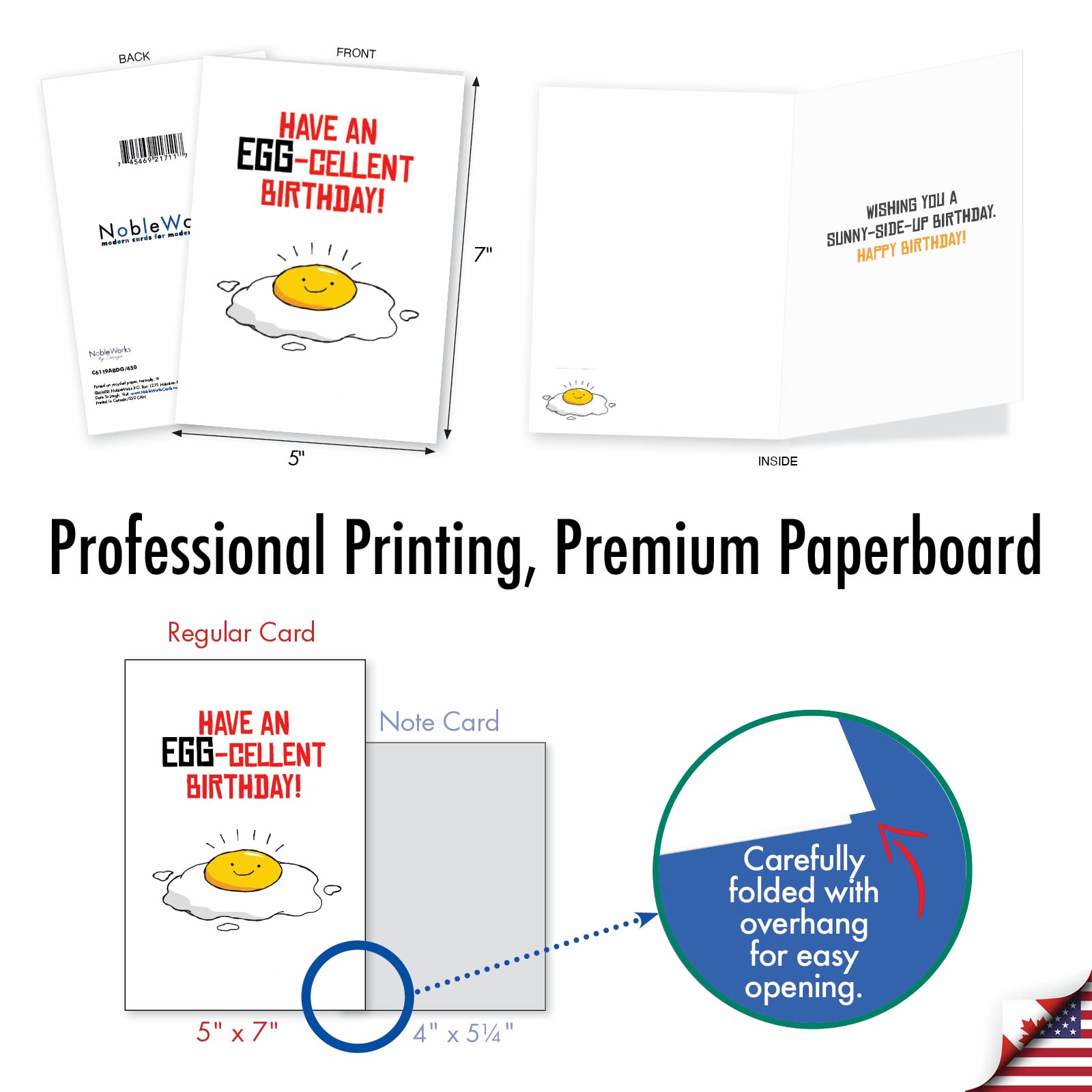 NobleWorks 10-Pack Funny Birthday Cards with Cartoons - Bulk Boxed Greeting Card Set with Humorous Puns (AC6119BDG-B1x10) - Perfect for Office Celebrations, Family Parties & Friend Gatherings