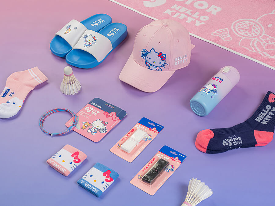 Victor X Hello Kitty VS 63KT Badminton Racket Strings [Pink/Blue] - Limited Edition Badminton Gear for Women & Girls - Perfect for Tournaments, Training & Casual Play