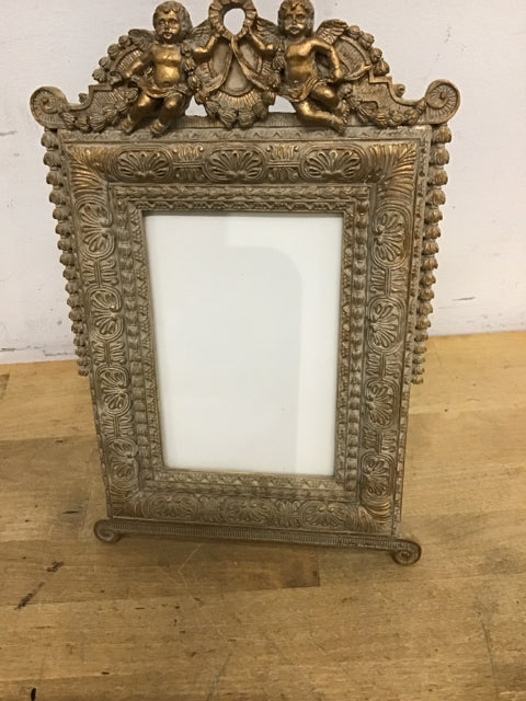 11x7.5 Inch Gold Cherub Picture Frame - Elegant Vintage Wall Decor for Home, Wedding, Nursery & Gift Giving
