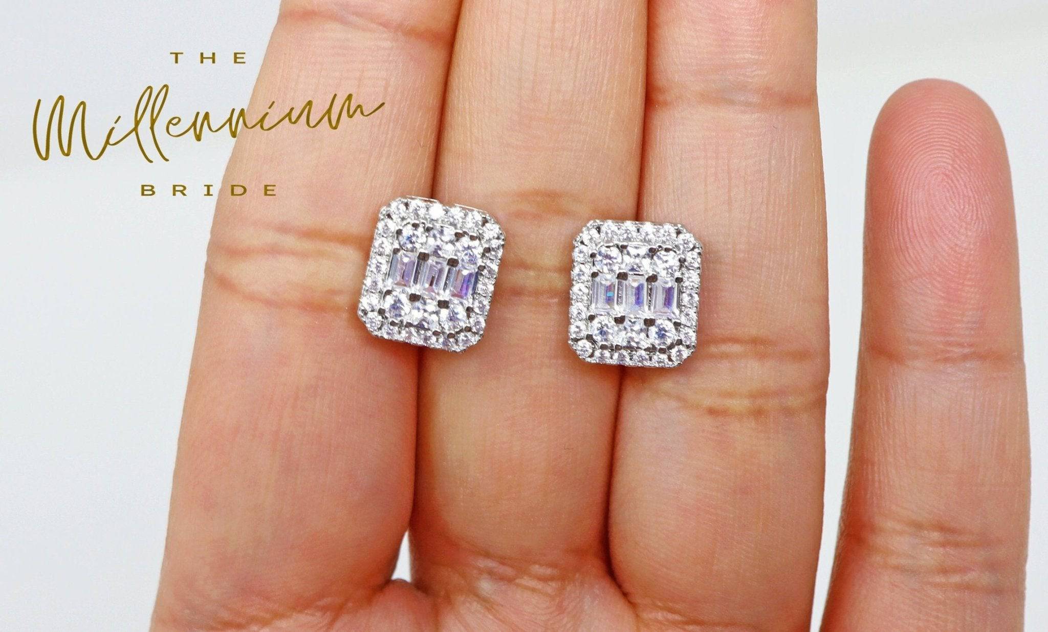 Swarovski Crystal Stud Earrings for Women - Elegant Bridal Jewelry, Wedding Earrings, Sparkling Statement Earrings with CZ Stones | Perfect for Brides, Prom, Anniversary & Special Occasions