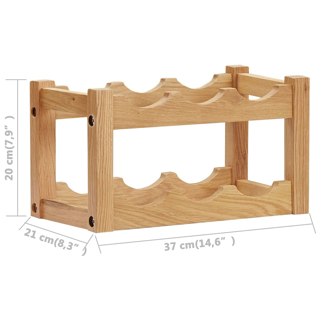 Premium Oak Wine Bottle Rack - Holds 6 Bottles (14.6