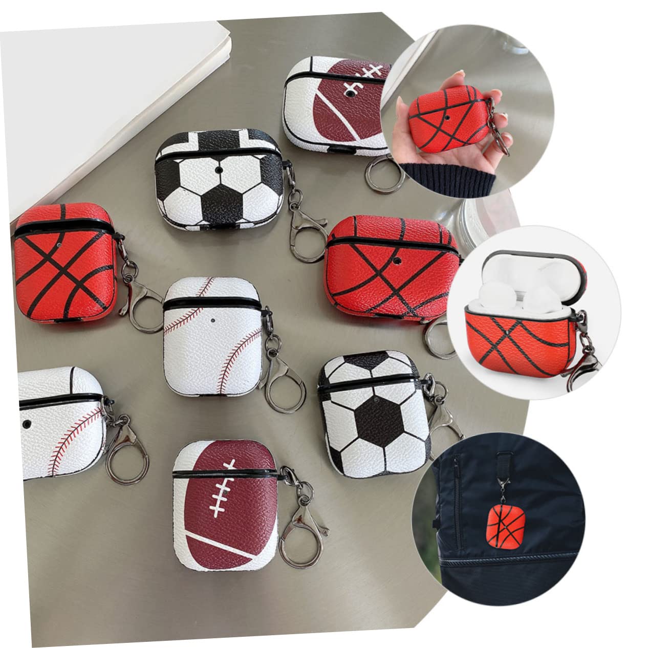 ETHZZLE Basketball Design Shockproof Earbuds Case - Anti-Slip Anti-Scratch Headphone Protective Cover for AirPods Pro/3/2/1 - Perfect for Gym, Running & Sports Enthusiasts