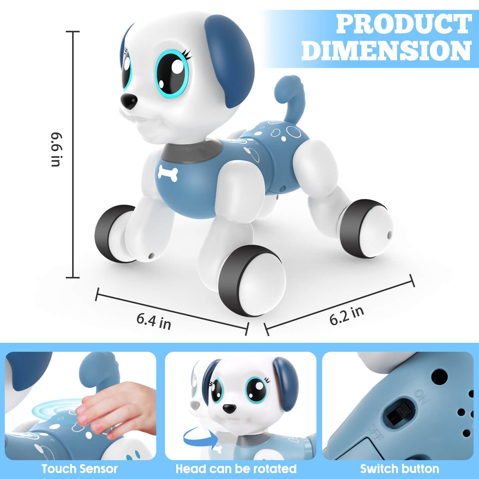 Interactive Remote Control Robot Dog Toy for Kids Ages 5-12 - Smart Electric Puppy Pet with Voice Commands & LED Eyes | Perfect STEM Learning Toy, Birthday Gift for Boys & Girls | Indoor Play, STEM Education, Family Entertainment