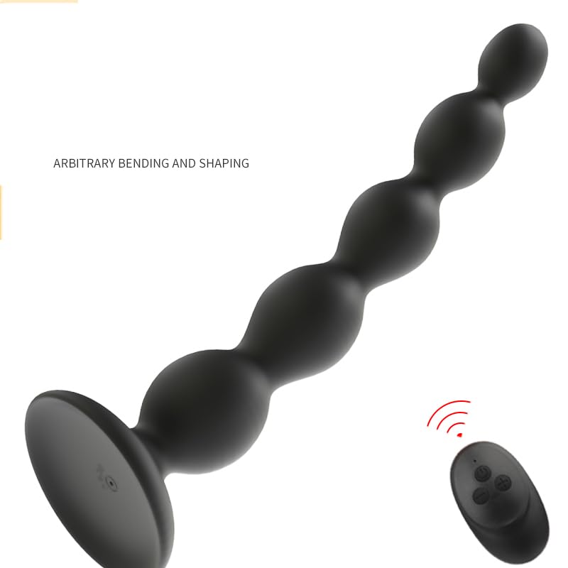 5 Beads Remote Control Butt Plug - Rechargeable Prostate Massager with 10 Vibration Modes for Men & Women - Perfect for Couples Play & Solo Pleasure