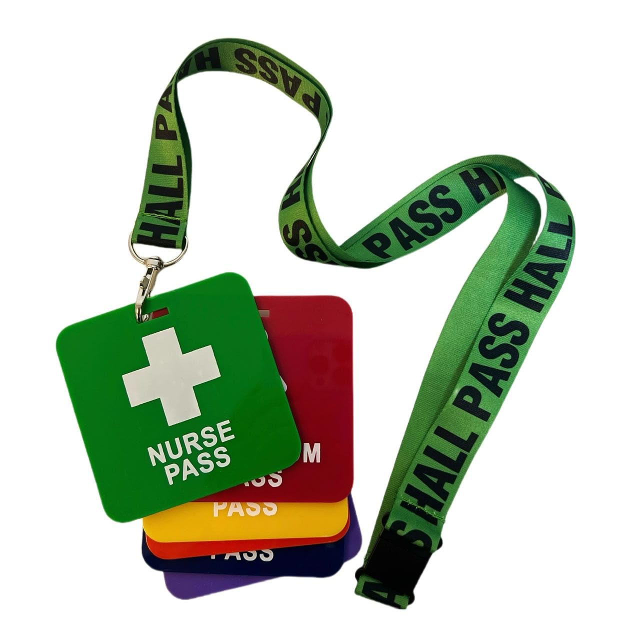 Hall Pass Lanyards (12 Pack) for School & Office Use
