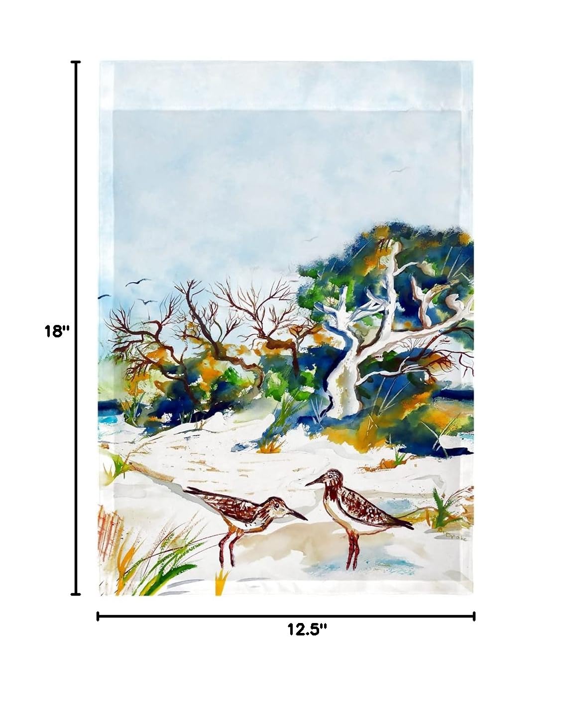 Betsy Drake FL487 12.5 x 18 Inch Outdoor Decorative Trees & Beach Flag - Perfect for Patio, Garden, and Coastal Decor