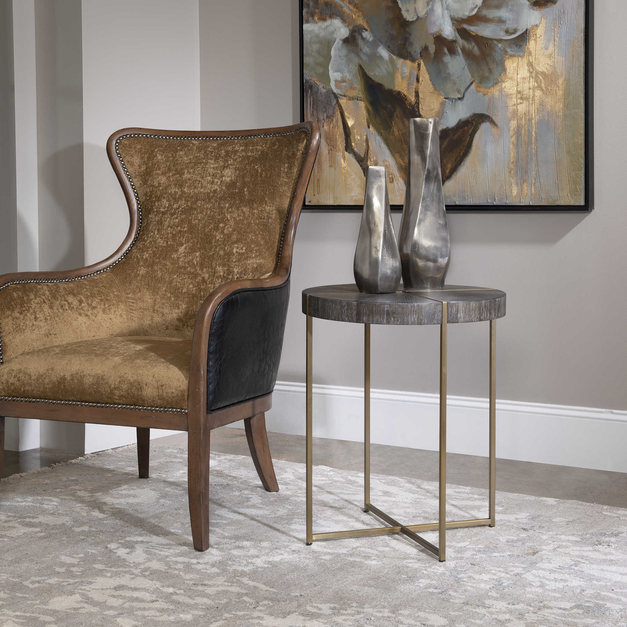 Modern Round Dark Wood Side Table - Stylish Accent Table for Living Room, Bedroom & Office - Perfect for Coffee, Books & Decor