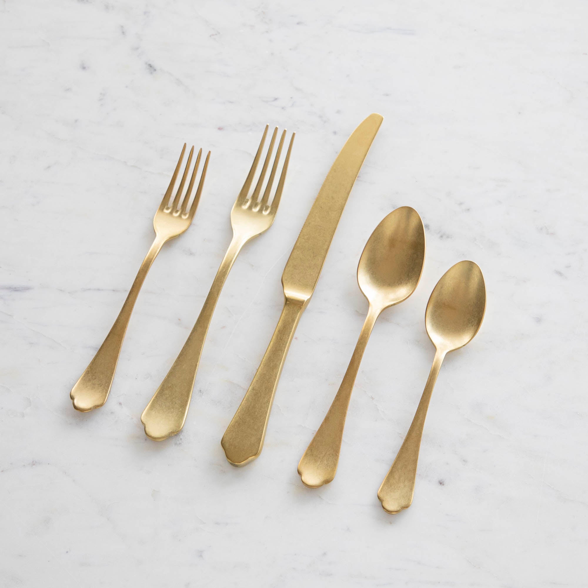 Dolce Vita Pewter Oro 5-Piece Place Setting - Elegant Flatware Set for Fine Dining, Wedding Registry & Formal Dinner Parties