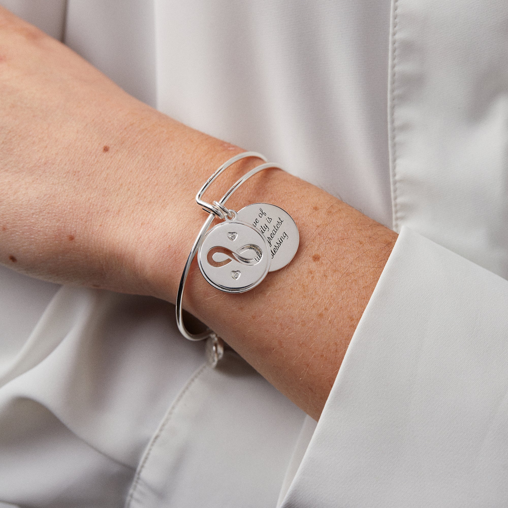 Hidden Message Infinity Affirmation Bangle - Inspirational Jewelry for Women, Motivational Bracelet with Secret Engraving - Perfect for Daily Wear, Gifts & Self-Empowerment