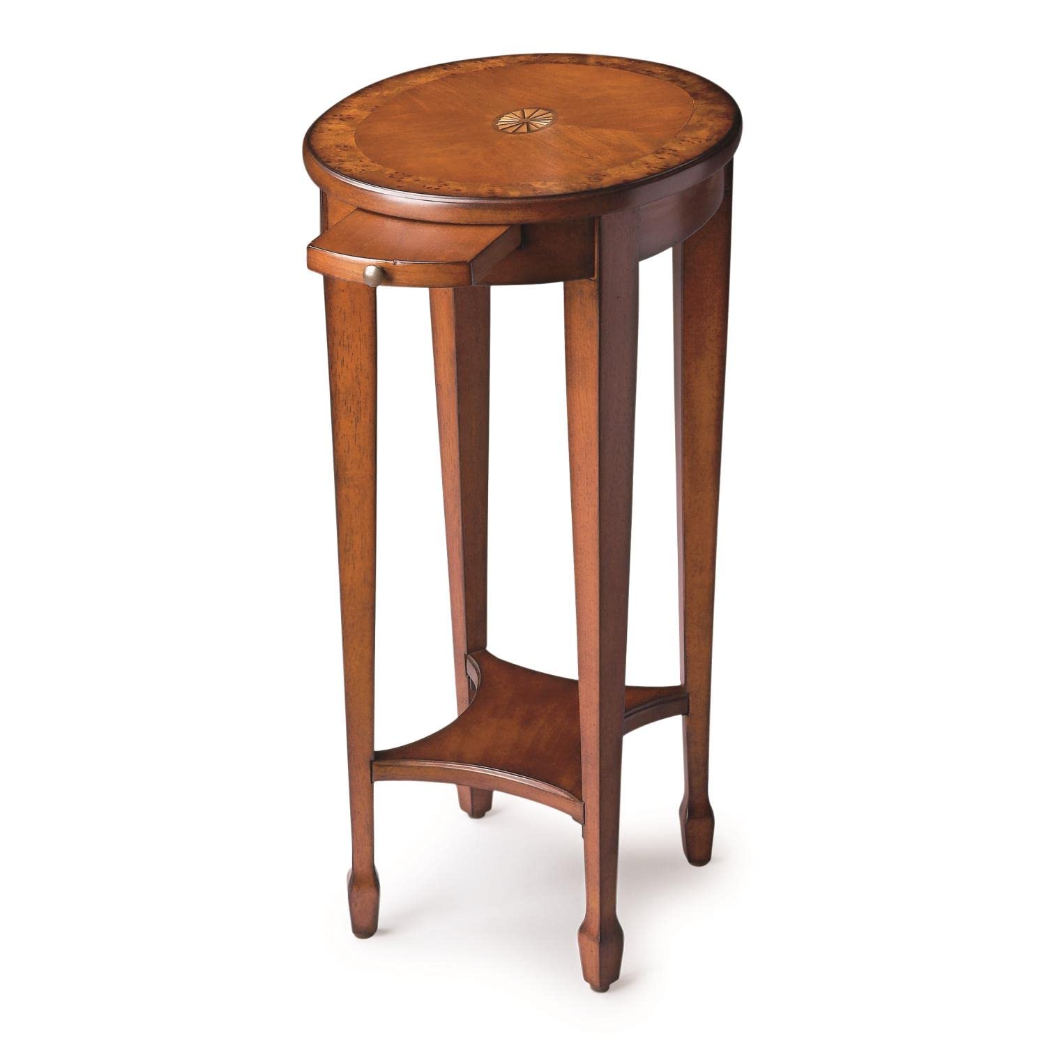 Butler Living Room Olive Ash Burl Oval Accent Table - Medium Brown Wood Coffee Table | Perfect for Home Decor, Living Room Centerpiece & Side Table