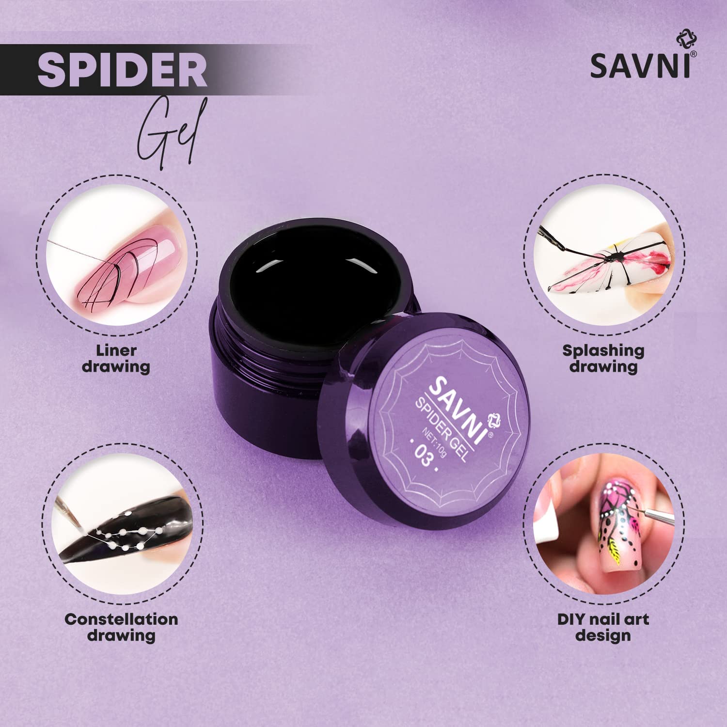 Savni Spider Gel Soft Gel UV/LED Nail Extension Kit - 10g Red Gel Polish for Professional Nail Art & Manicure - Perfect for Salon, Home Use & DIY Nail Designs