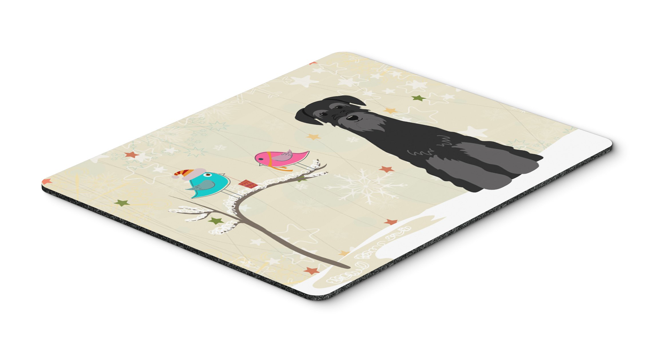 Christmas Presents Between Friends Schnauzer Black Mouse Pad - Large Washable Mouse Mat for Home Office, Gaming & Computers | Perfect Gift for Dog Lovers & Holiday Decor