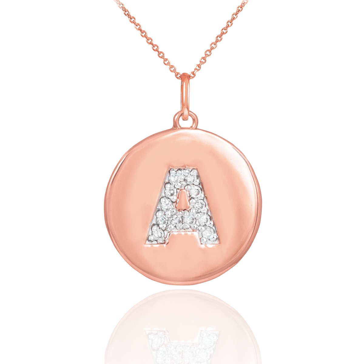14K Rose Gold Initial 