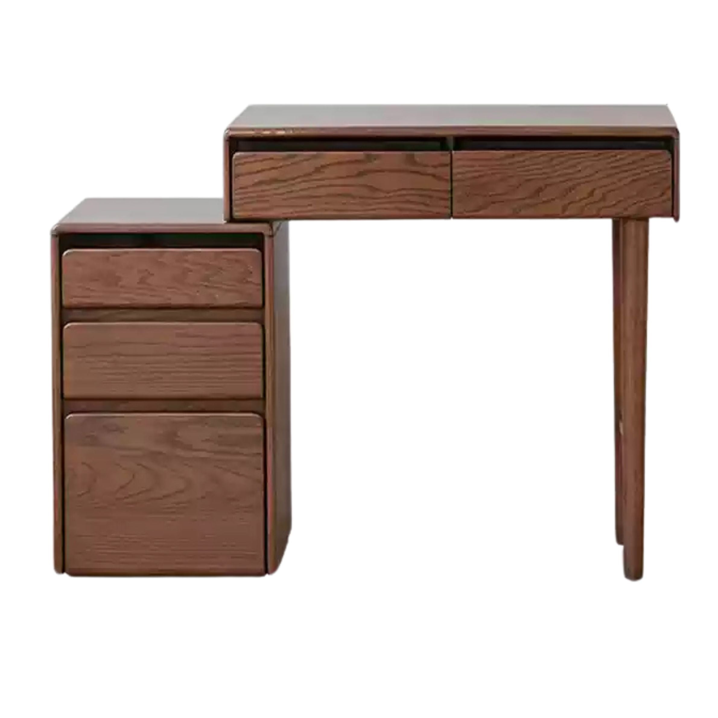 Modern Oak Solid Wood Retractable Vanity Dressing Table with Mirror - Perfect for Bedroom, Bathroom & Makeup Organization