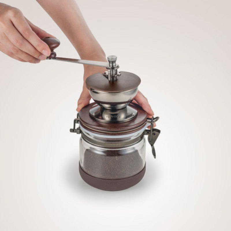 Hario Canister Coffee Grinder - Manual Ceramic Burr Mill for Fresh Ground Coffee - Perfect for Home, Office, and Travel Use