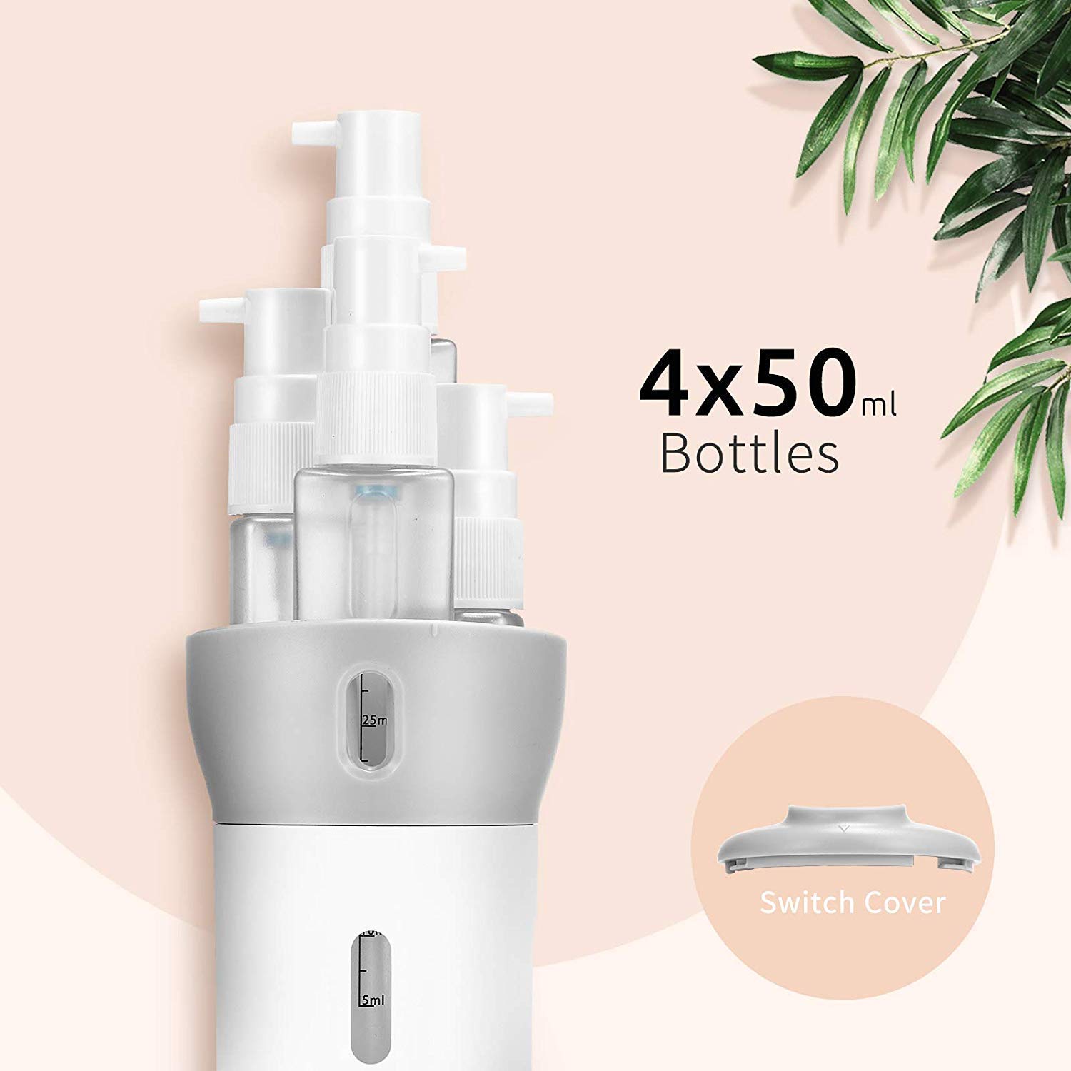 4-in-1 Travel Dispenser Bottle Set - Leak Proof Refillable Cosmetic Containers for Toiletries, Lotion & Liquid - Perfect for Air Travel, Gym & Vacation Essentials (BPA-Free Plastic)