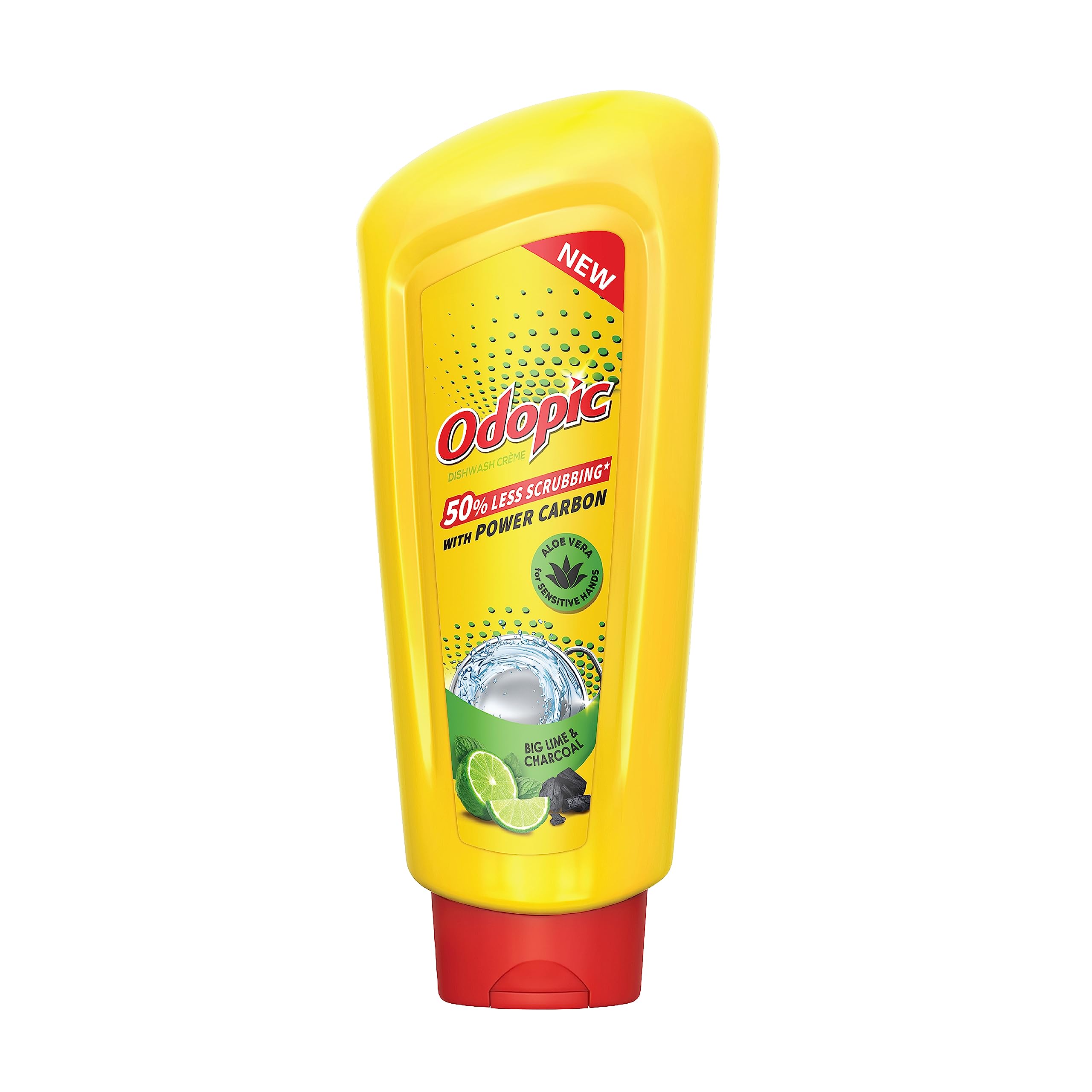 DABUR Odopic Dishwash Creme Charcoal - 750Ml | Powerful Liquid Dish Soap Gel with Fresh Fragrance | Deep Cleaning Kitchen Utensil Cleaner | Removes Tough Grease & Stains with 50% Less Scrubbing | No Residue Formula | Ideal for Pots, Pans, Dishes & Cookware Cleaning