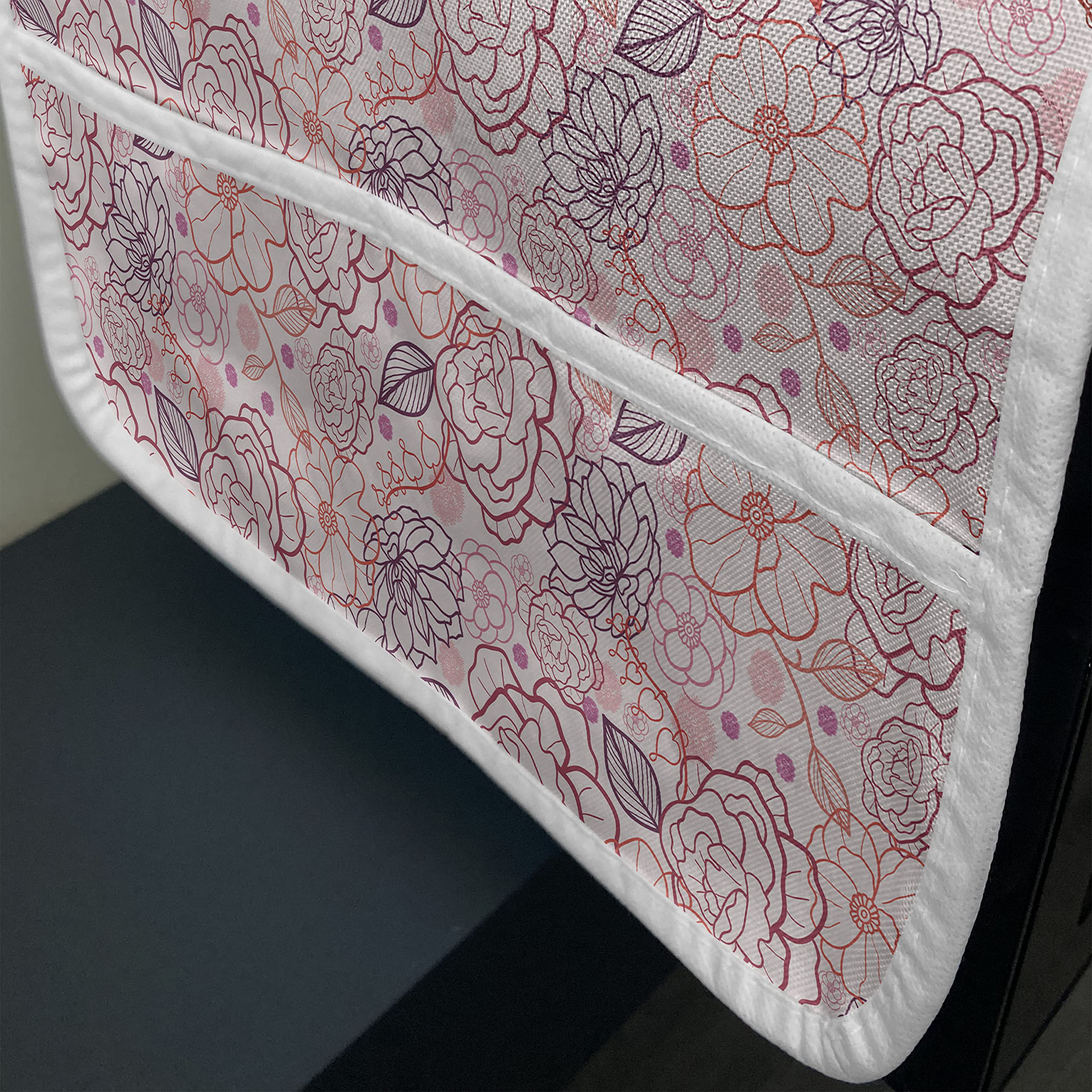 Ambesonne Purple Rose Microwave Cover - Waterproof Kitchen Organizer with Pockets, 36