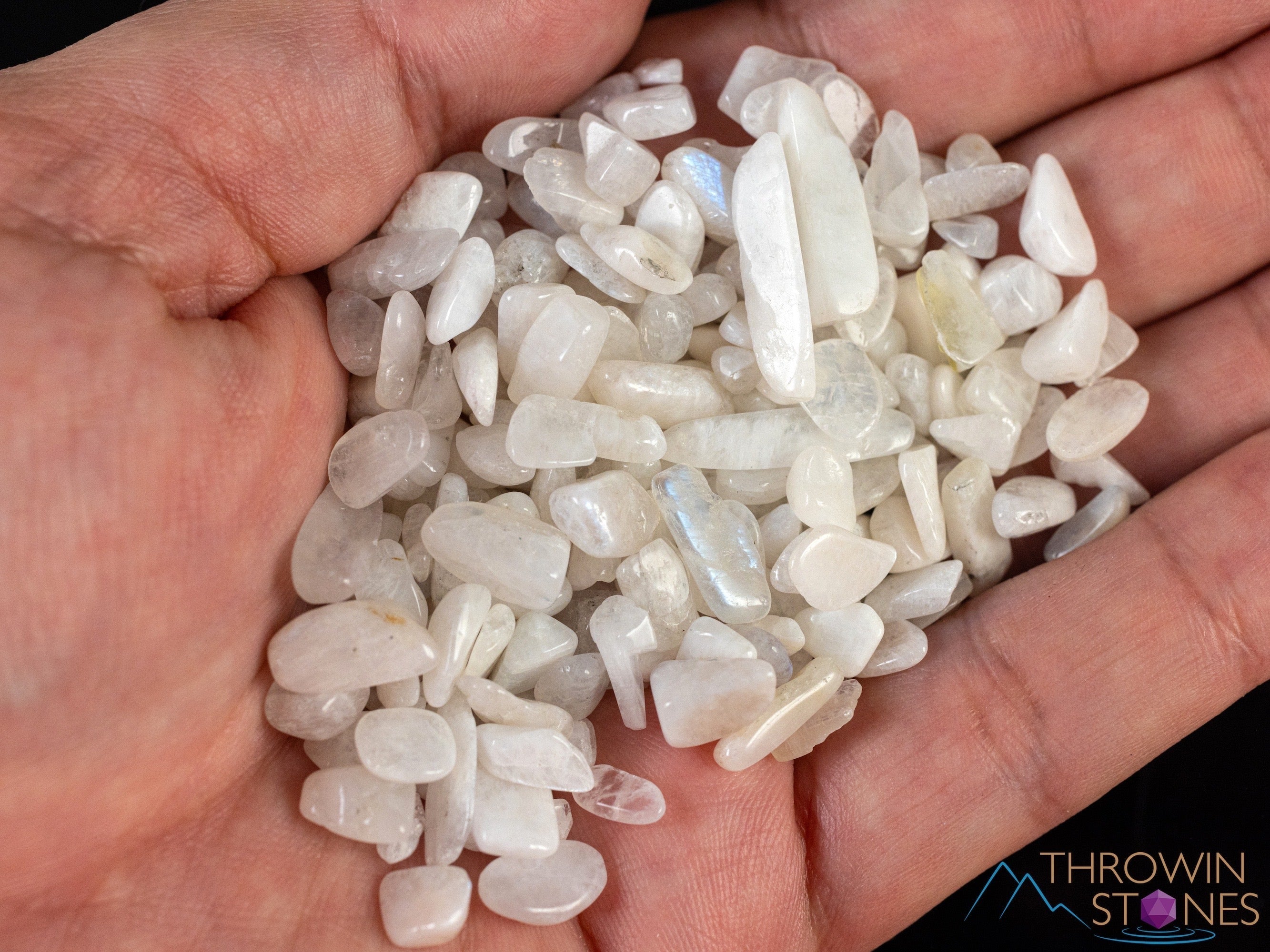 Rainbow Moonstone Crystal Chips - Small Tumbled Gemstones for Jewelry Making, Healing Crystals, DIY Crafts (E1764) | Perfect for Necklaces, Bracelets, Home Decor & Spiritual Healing