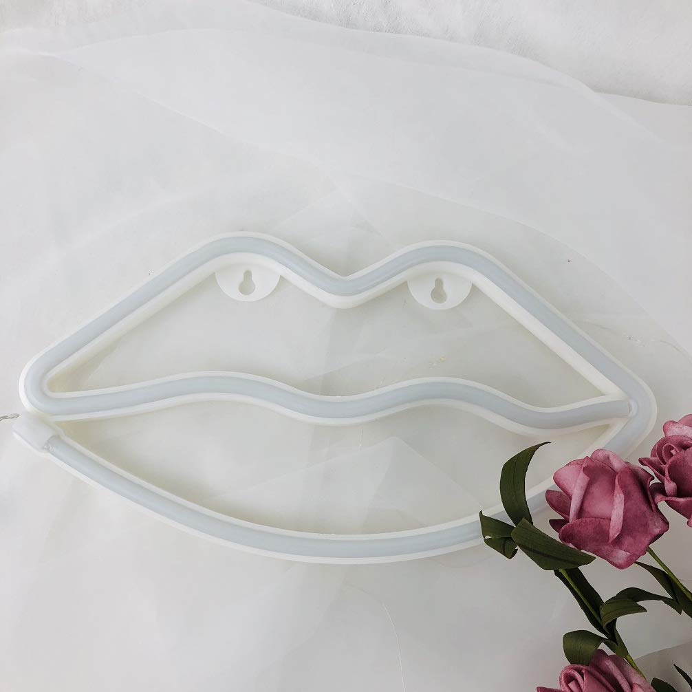 Hopolon LED Neon Lip Sign - Red Lip Light for Party Decor, Girls Room, Table Decoration & Kids Gifts | Perfect for Birthday Parties, Bedroom Wall Art & Home Decor