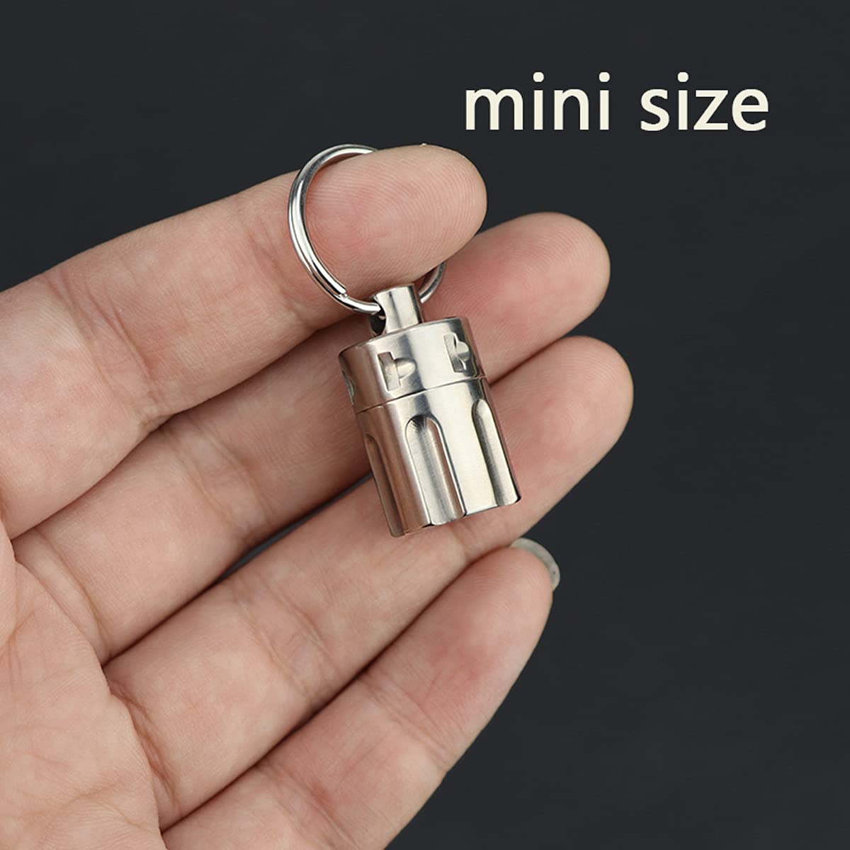Titanium Pill Fob - Waterproof Pill Holder Necklace & Keychain | Mini Portable Pill Container for EDC, Outdoor, Travel & Daily Use | 25mm Inner Diameter | Perfect for Hiking, Gym & Emergency Medication Storage