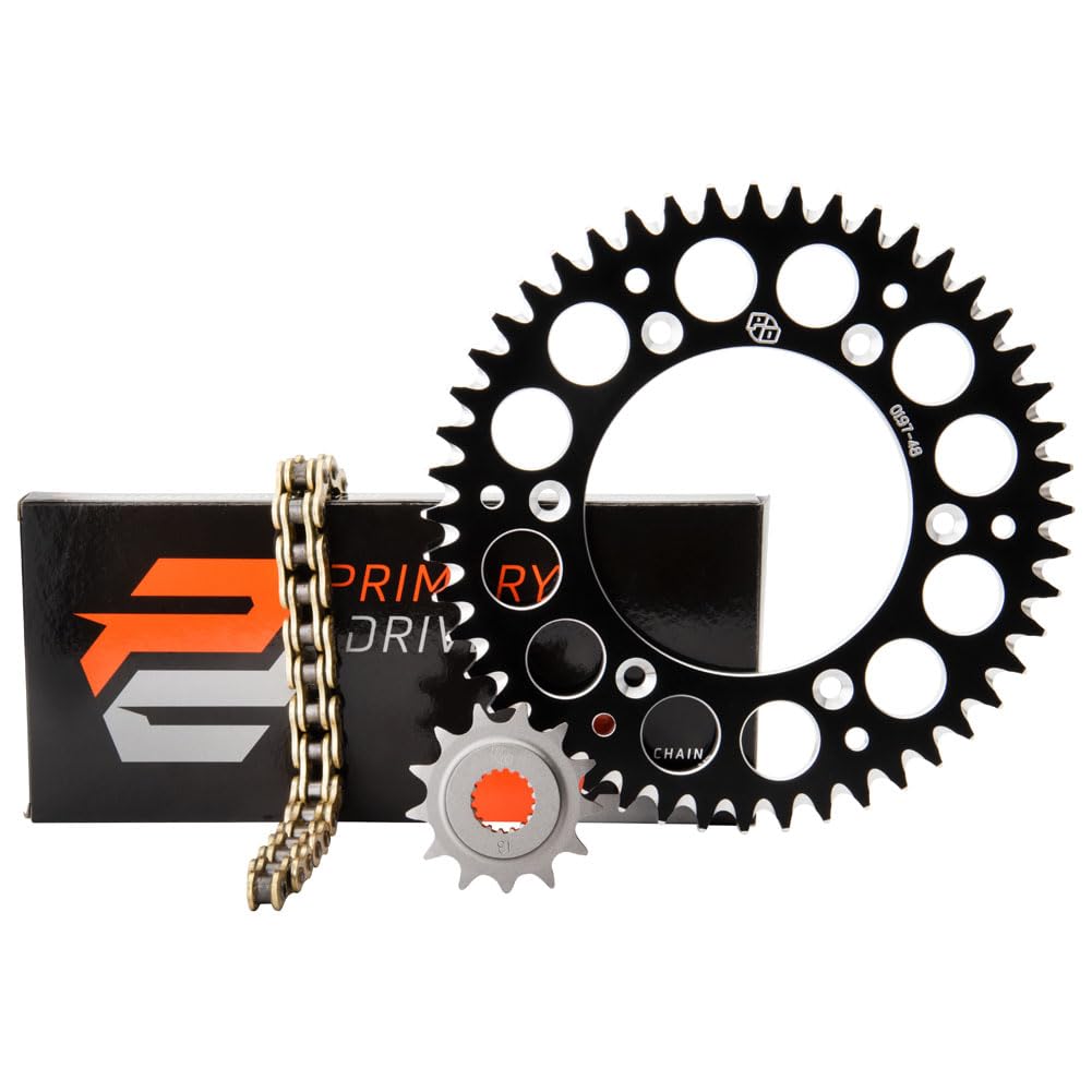 Premium Alloy Kit & Gold X-Ring Chain with Black Rear Sprocket - High-Performance Motorcycle Upgrade for Harley, Honda, Yamaha & More - Perfect for Street Bikes, Cruisers & Off-Road Adventures
