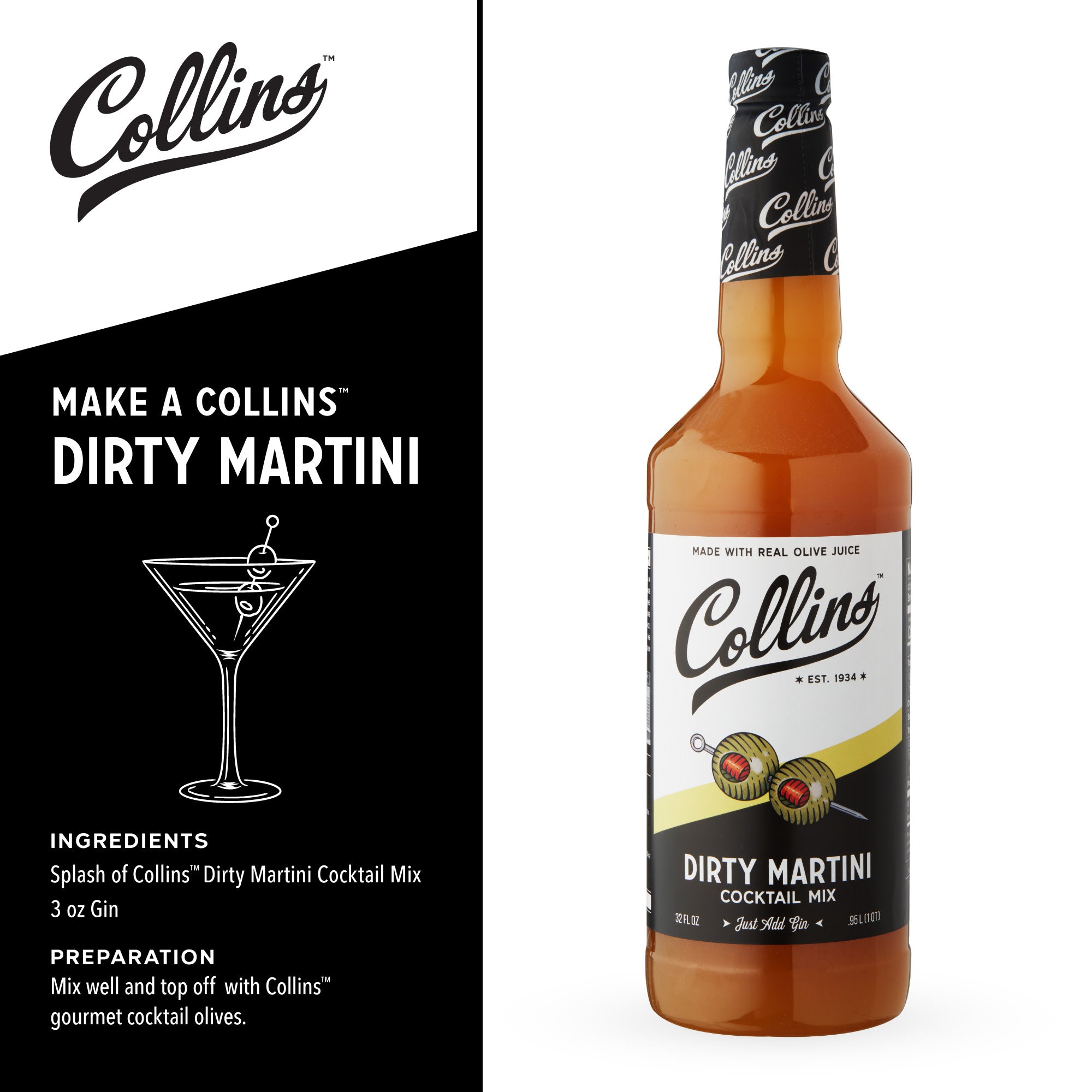 Premium Dirty Martini Cocktail Kit - Complete Set with Shaker, Glasses & Garnish Tools | Perfect for Home Bars, Parties & Gifts