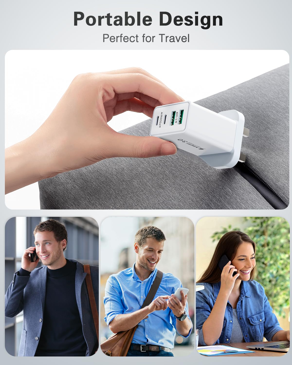 40W Dual USB C Fast Charger Plug - 2-Pack UK Wall Adapter with 4 Ports for iPhone 16/15/14/13/12/11 Pro Max/XS, iPad, Samsung Galaxy - Compact Multi-Device Charging Station for Home, Office & Travel