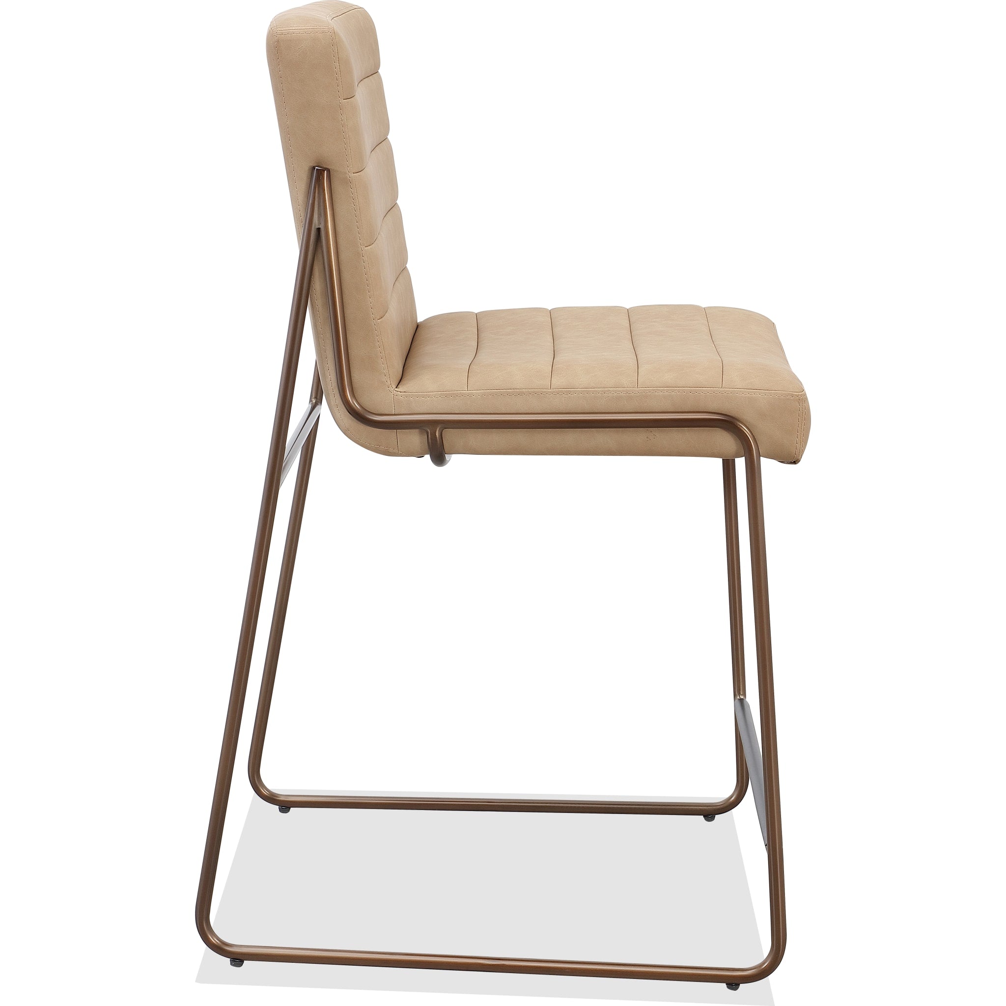 Madison Metal Frame Counter Stool - Honey Synthetic Leather Bar Stools for Kitchen Island, Breakfast Nook & Home Decor - Adjustable Height Modern Stool with Comfortable Seat