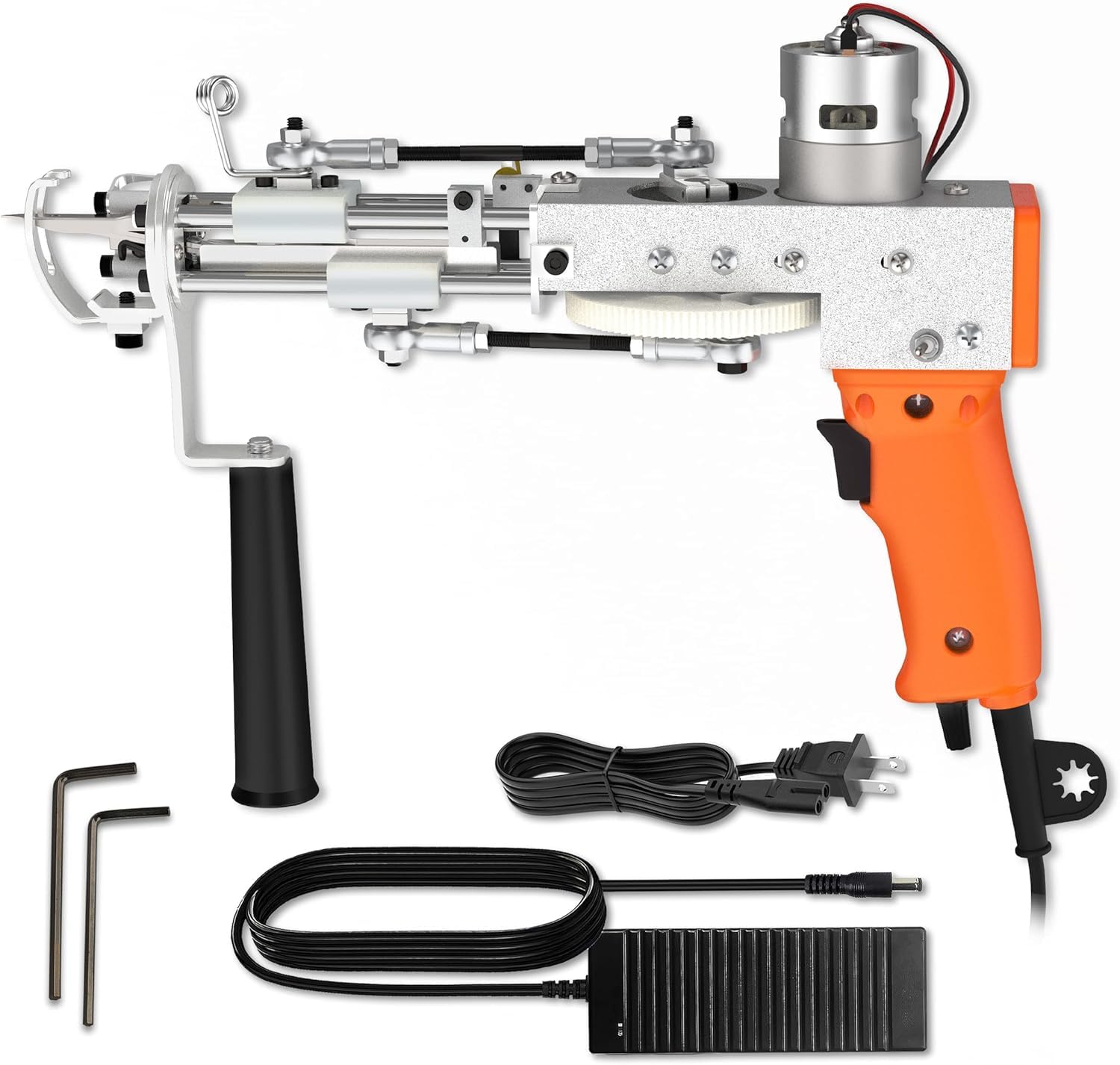 2 in 1 Tufting Gun - AK-Duo Cut Pile & Loop Pile Rug Tufting Gun for DIY Crafts | Easy-to-Use Rug Making Kit | Perfect for Home Decor, Craft Studios & Social Media Content Creation (Orange) | Great for DIY Projects, Wall Art & Custom Rugs