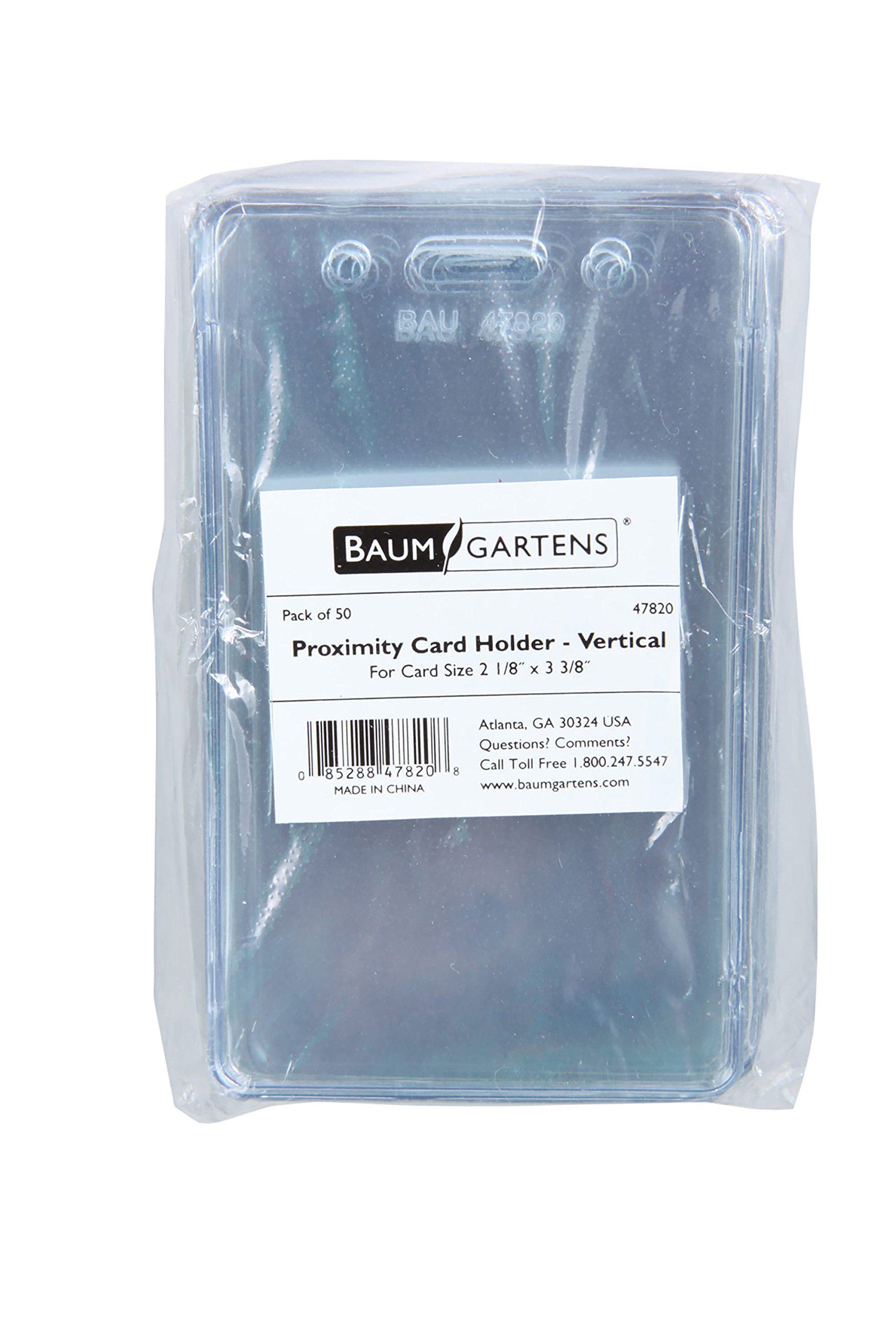 50 Pack SICURIX Clear Plastic ID Badge Holders with Pre-Punched Holes - Compatible with Lanyards, Badge Reels, Chains & Barb Clips for Business, Events & Security Use