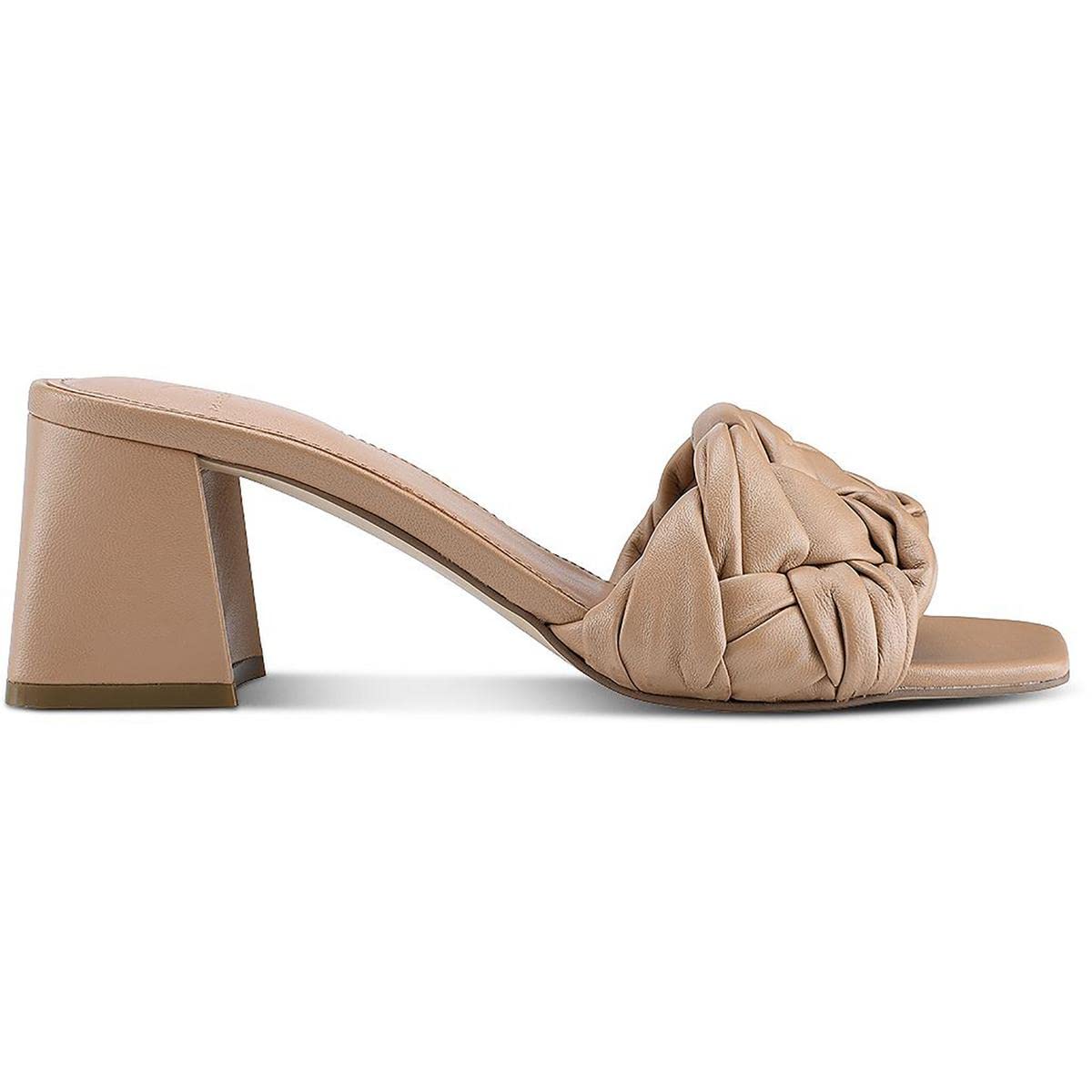 Marc Fisher LTD Women's Cerita Leather Braided Heel Sandals – Stylish Comfort for Summer Outings, Weddings & Beach Vacations