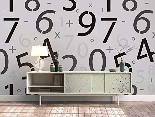 Murwall Math Wallpaper - Modern Number Wall Mural Art for Home Decor | Perfect for Living Room, Bedroom, Entryway & Cafe | Educational & Stylish Wall Design for Kids Rooms, Offices & Study Spaces