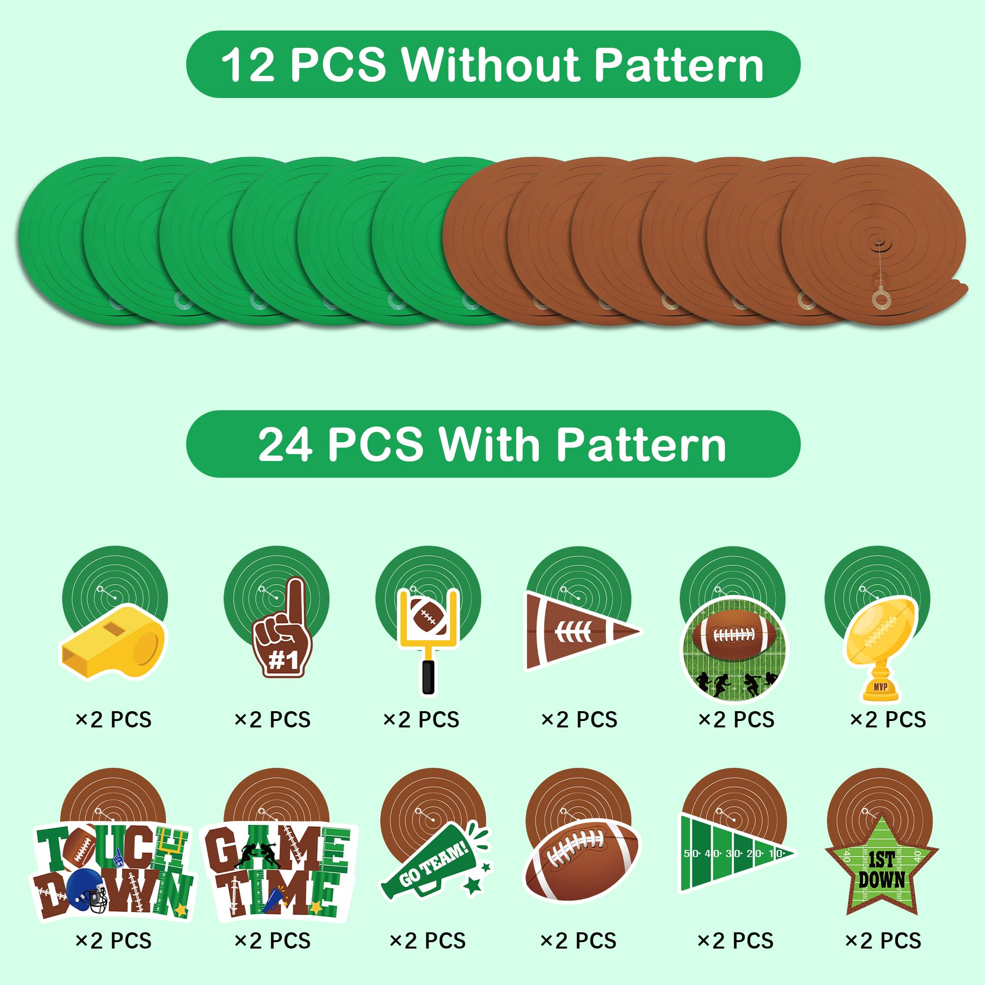 36 Pcs Football Hanging Swirls Decorations - American Football Theme Party Supplies for Super Bowl, Game Day & Sports Events - Perfect for Ceiling Decor, Tailgating & Home Football Parties
