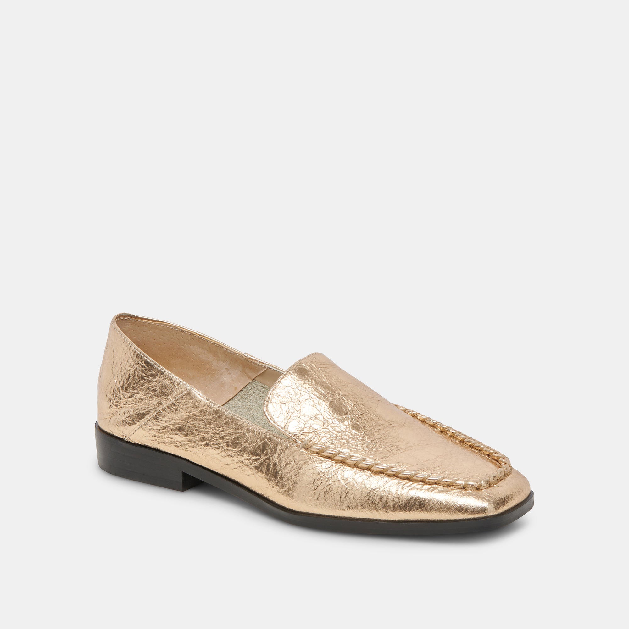 BENY FLATS GOLD DISTRESSED LEATHER Women's Comfortable Slip-On Shoes - Perfect for Casual Wear, Office & Travel